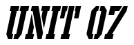 Font Intramural-Stencil-Italic-JL: UNIT 07