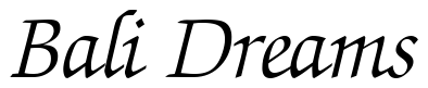 Font ZabriskieScriptSwash-RegularItalic: Bali Dreams