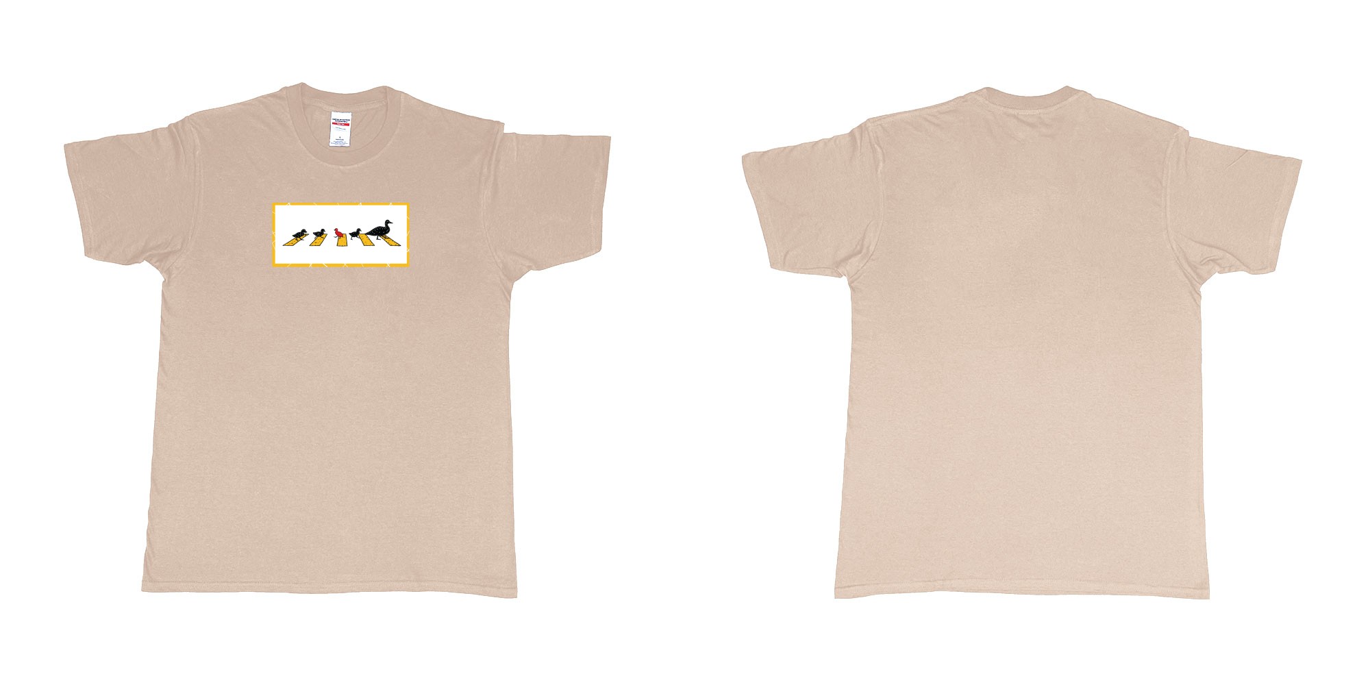 Custom tshirt design 4481 ducks in fabric color sand choice your own text made in Bali by The Pirate Way