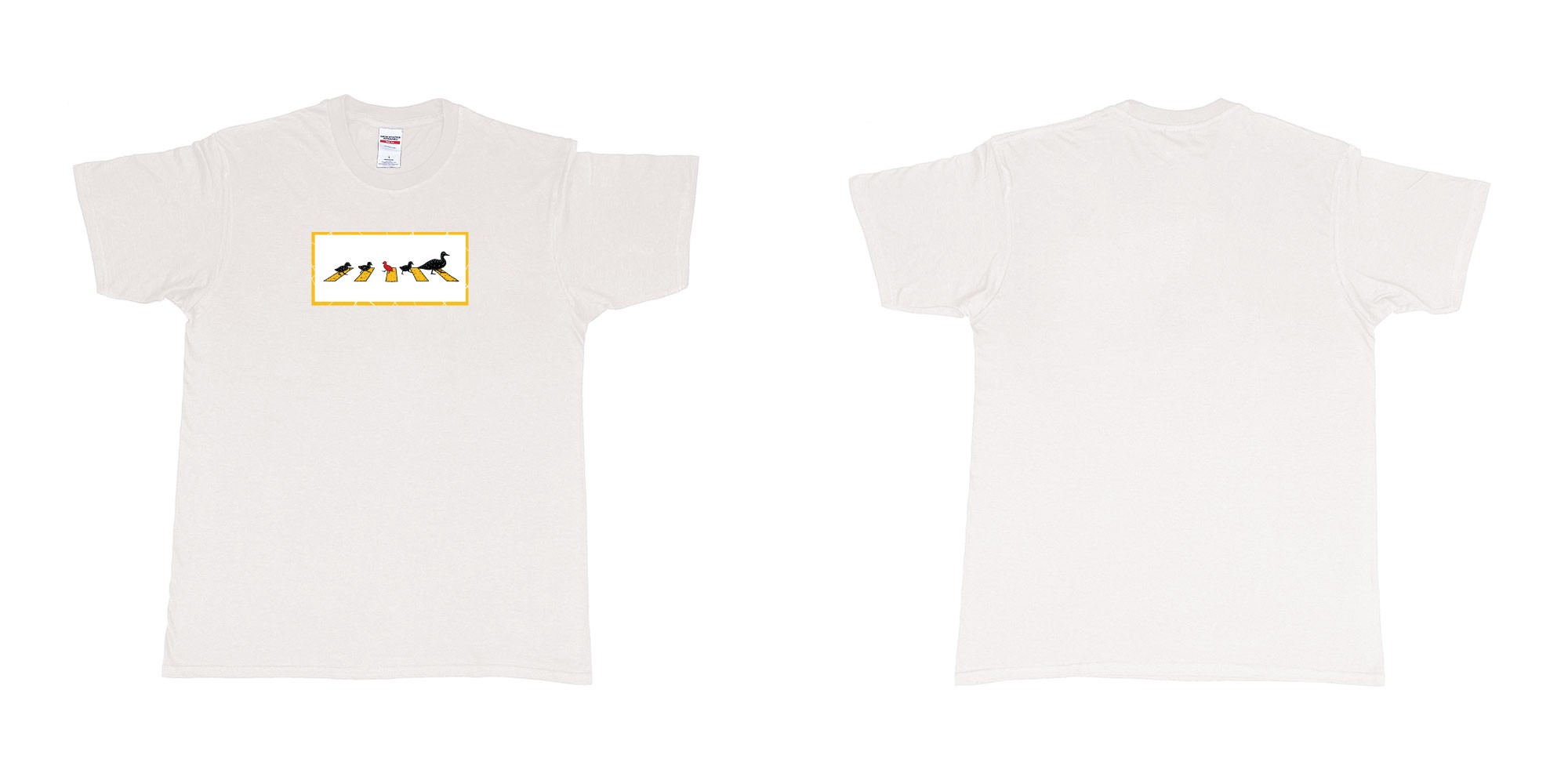 Custom tshirt design 4481 ducks in fabric color white choice your own text made in Bali by The Pirate Way