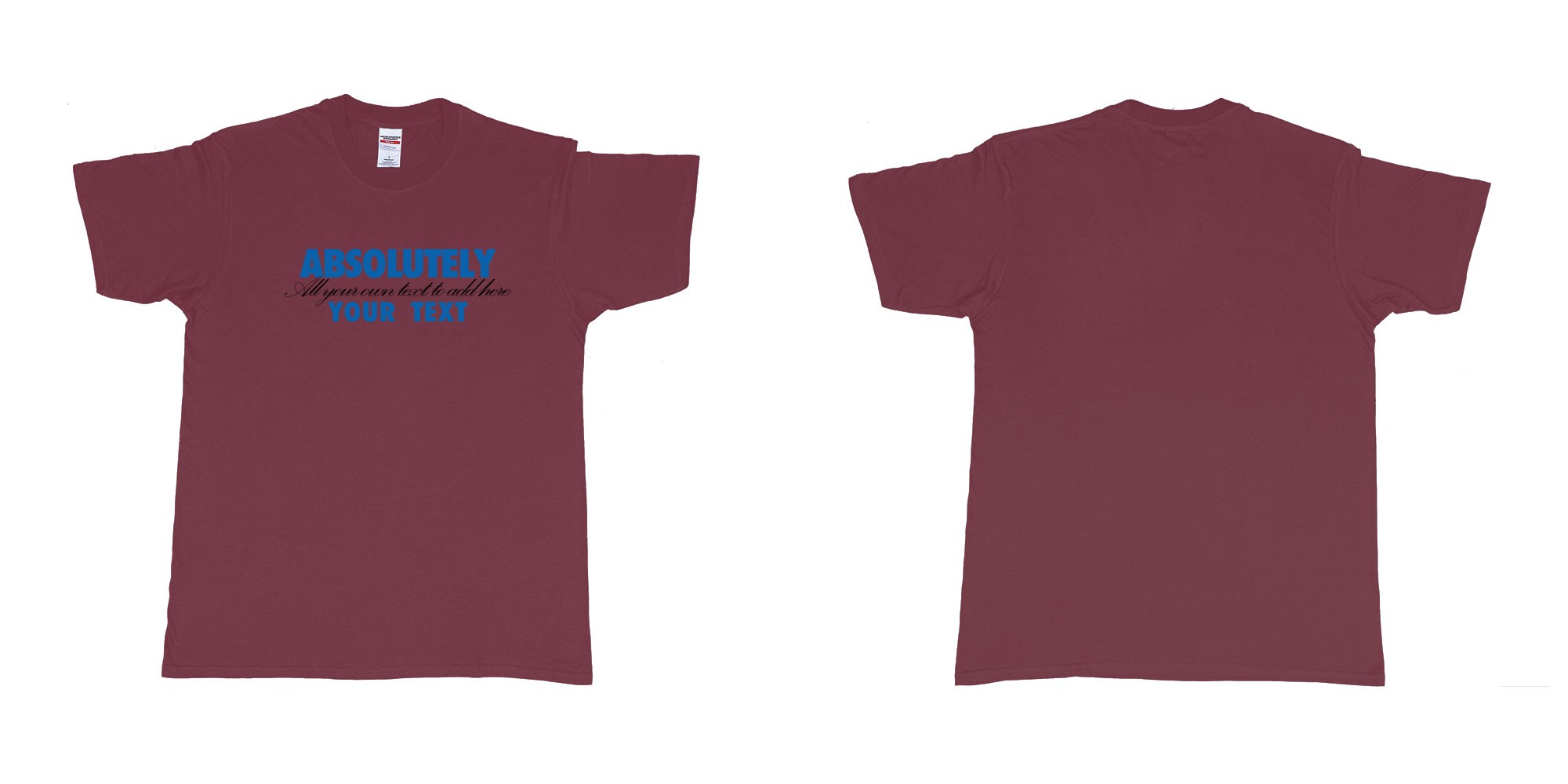 Custom tshirt design Absolute Vodka in fabric color marron choice your own text made in Bali by The Pirate Way