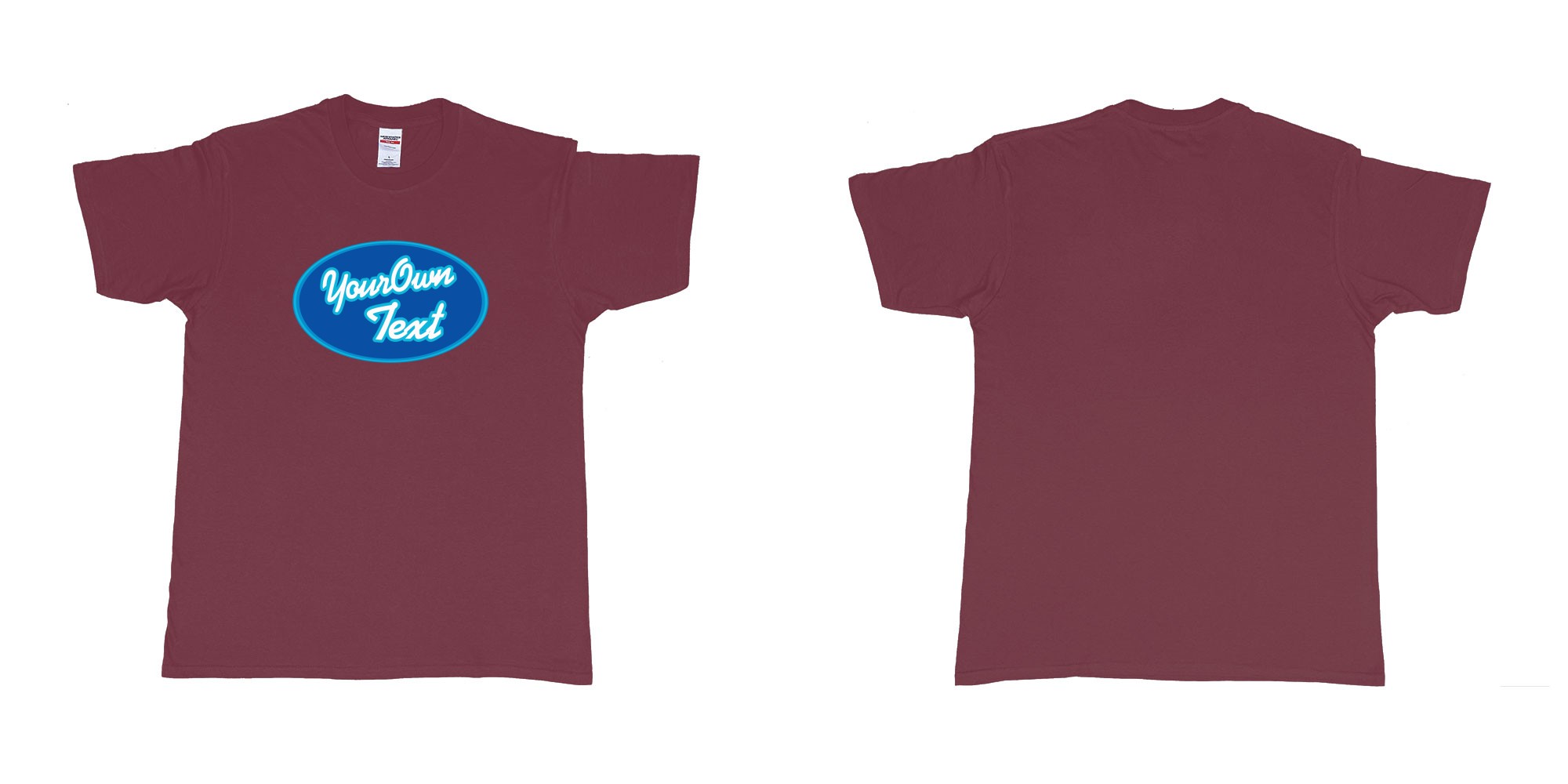 Custom tshirt design America got talent in fabric color marron choice your own text made in Bali by The Pirate Way