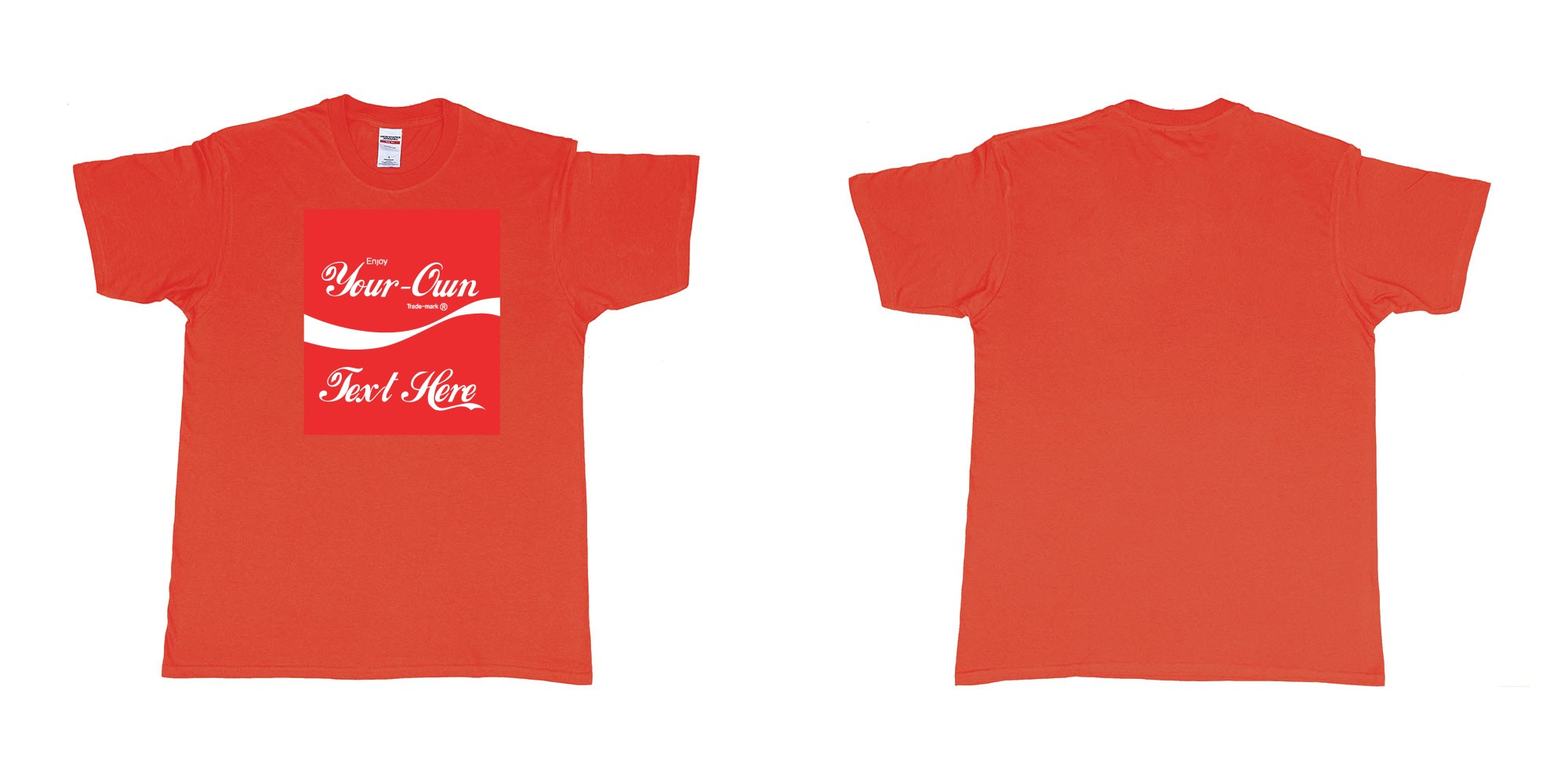 Custom tshirt design Coca Cola in fabric color red choice your own text made in Bali by The Pirate Way