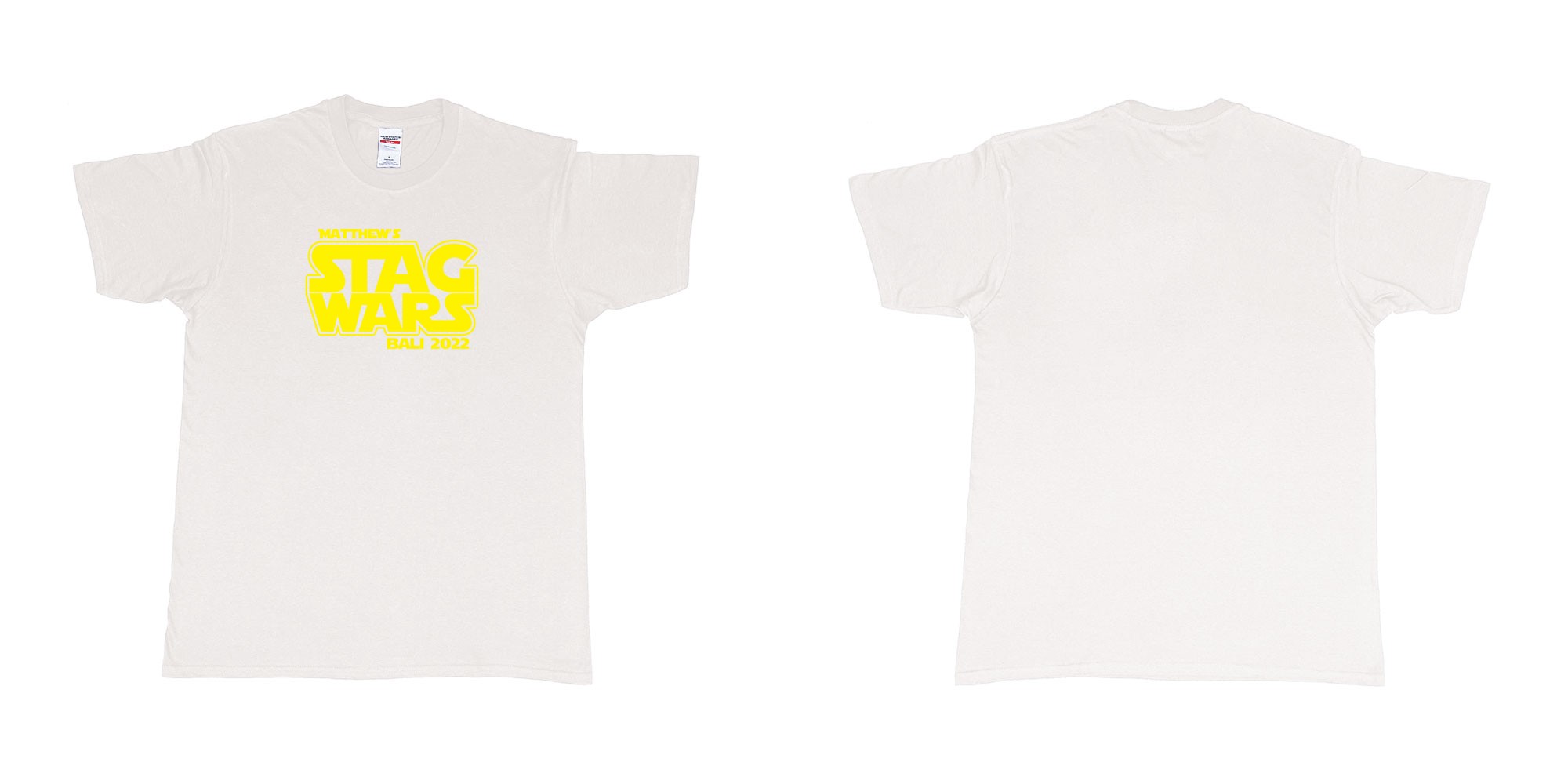 Custom tshirt design TPW Star Wars Stag in fabric color white choice your own text made in Bali by The Pirate Way