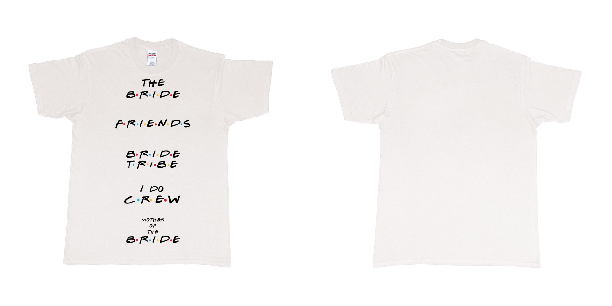 Custom tshirt design TPW friends in fabric color white choice your own text made in Bali by The Pirate Way