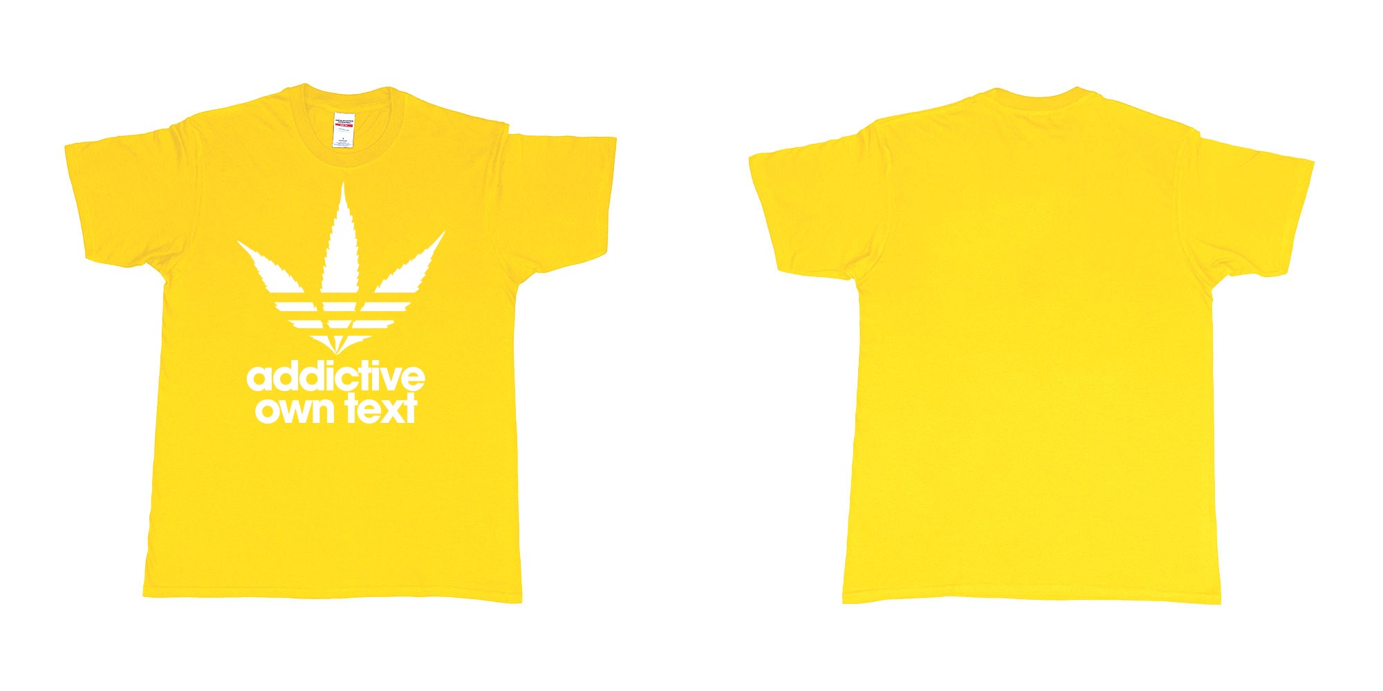 Custom tshirt design adidas ganja addictive own custom printed text in fabric color daisy choice your own text made in Bali by The Pirate Way