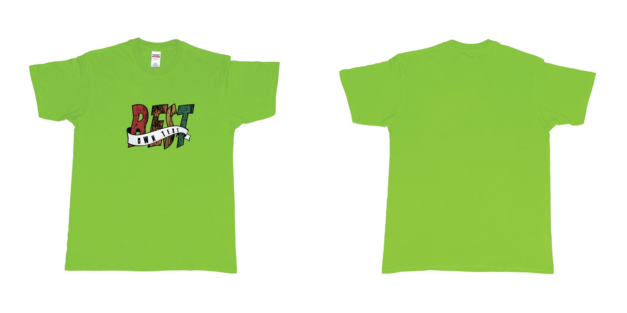 Custom tshirt design best own text friend best own tshirt design in fabric color lime choice your own text made in Bali by The Pirate Way