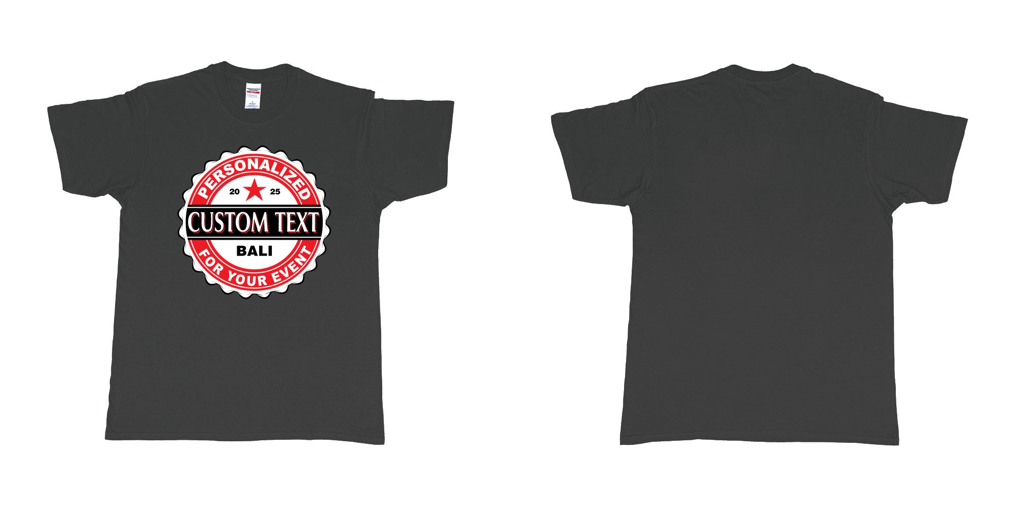 Custom tshirt design bintang beer better cap personalized own text design in fabric color black choice your own text made in Bali by The Pirate Way