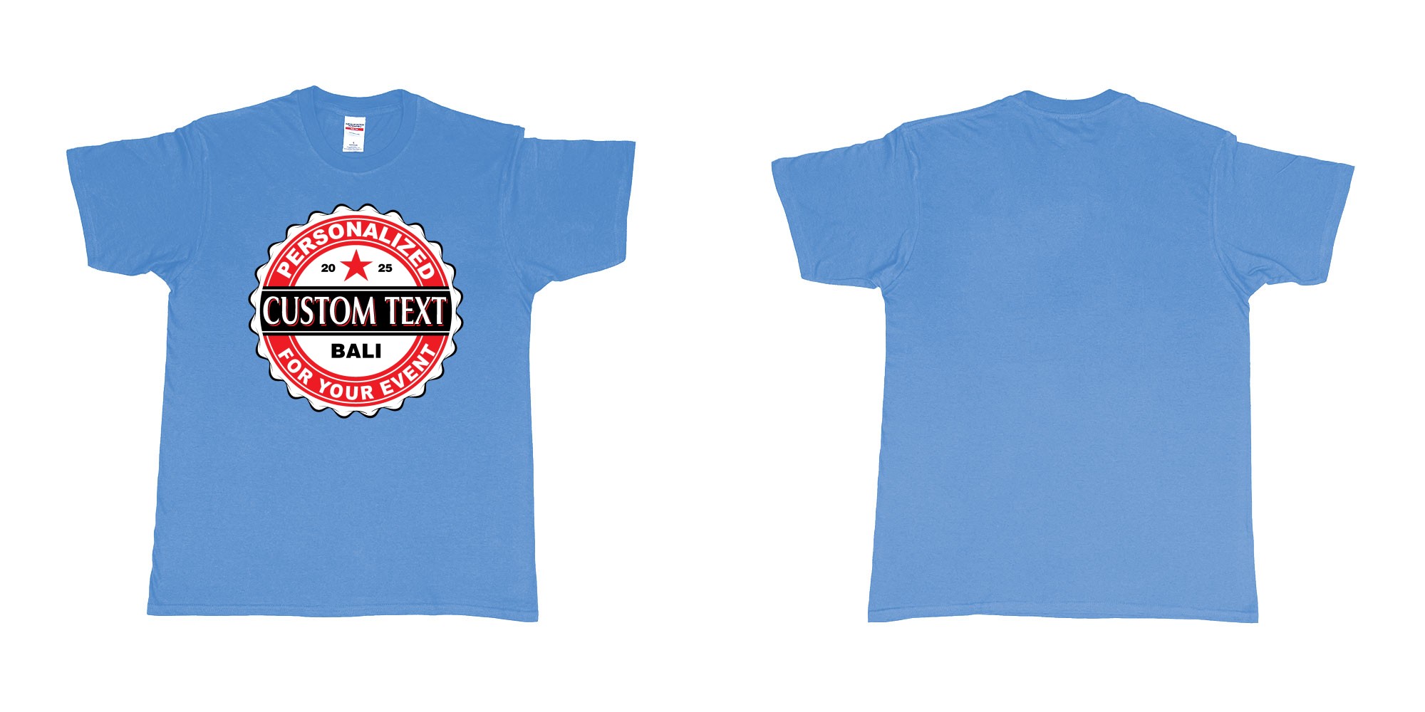 Custom tshirt design bintang beer better cap personalized own text design in fabric color carolina-blue choice your own text made in Bali by The Pirate Way
