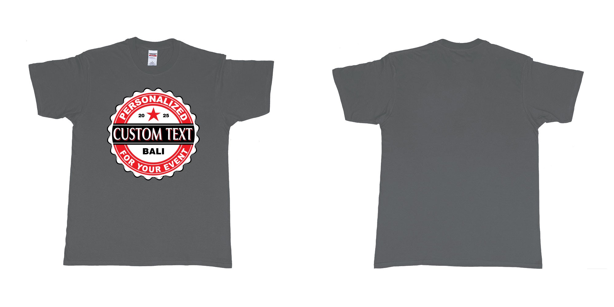 Custom tshirt design bintang beer better cap personalized own text design in fabric color charcoal choice your own text made in Bali by The Pirate Way