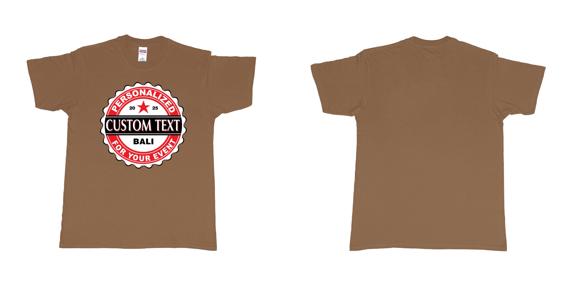 Custom tshirt design bintang beer better cap personalized own text design in fabric color chestnut choice your own text made in Bali by The Pirate Way