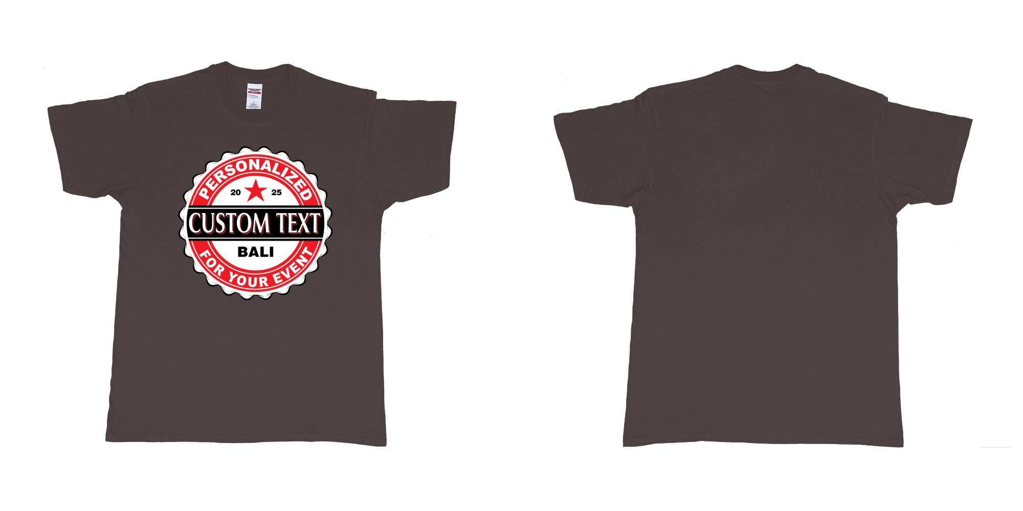 Custom tshirt design bintang beer better cap personalized own text design in fabric color dark-chocolate choice your own text made in Bali by The Pirate Way