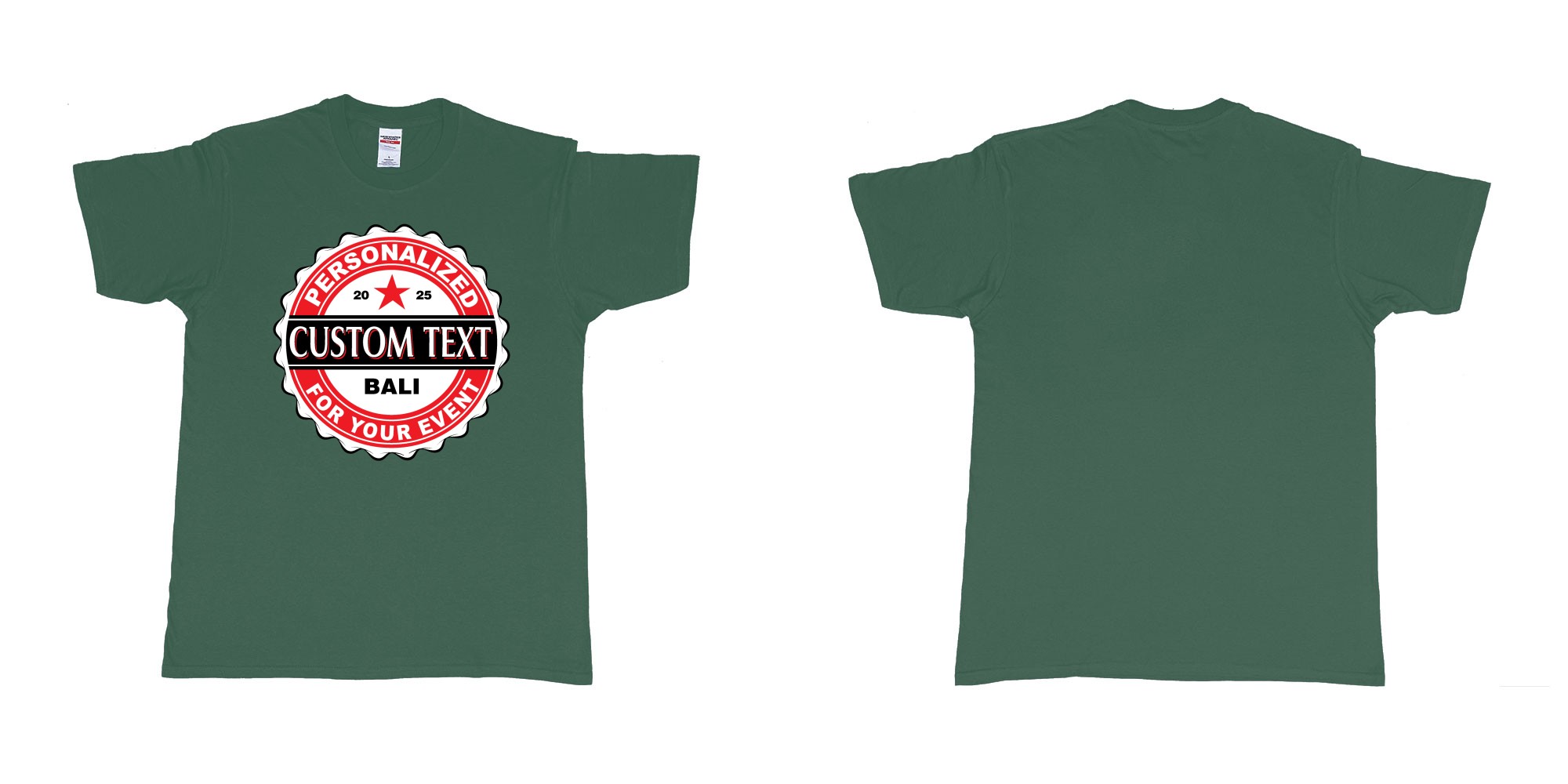 Custom tshirt design bintang beer better cap personalized own text design in fabric color forest-green choice your own text made in Bali by The Pirate Way
