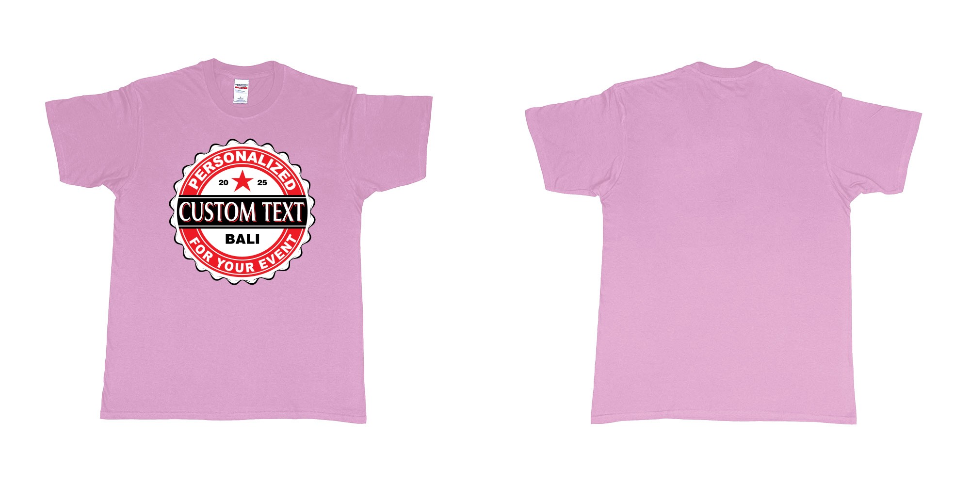 Custom tshirt design bintang beer better cap personalized own text design in fabric color light-pink choice your own text made in Bali by The Pirate Way