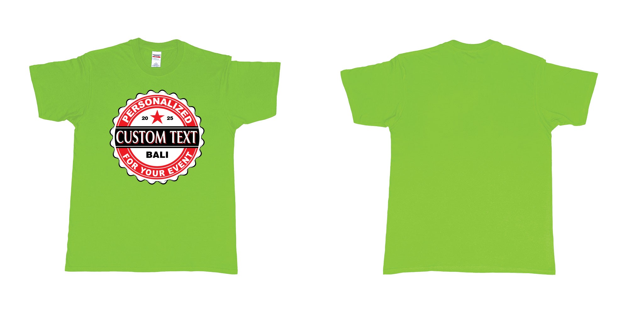 Custom tshirt design bintang beer better cap personalized own text design in fabric color lime choice your own text made in Bali by The Pirate Way