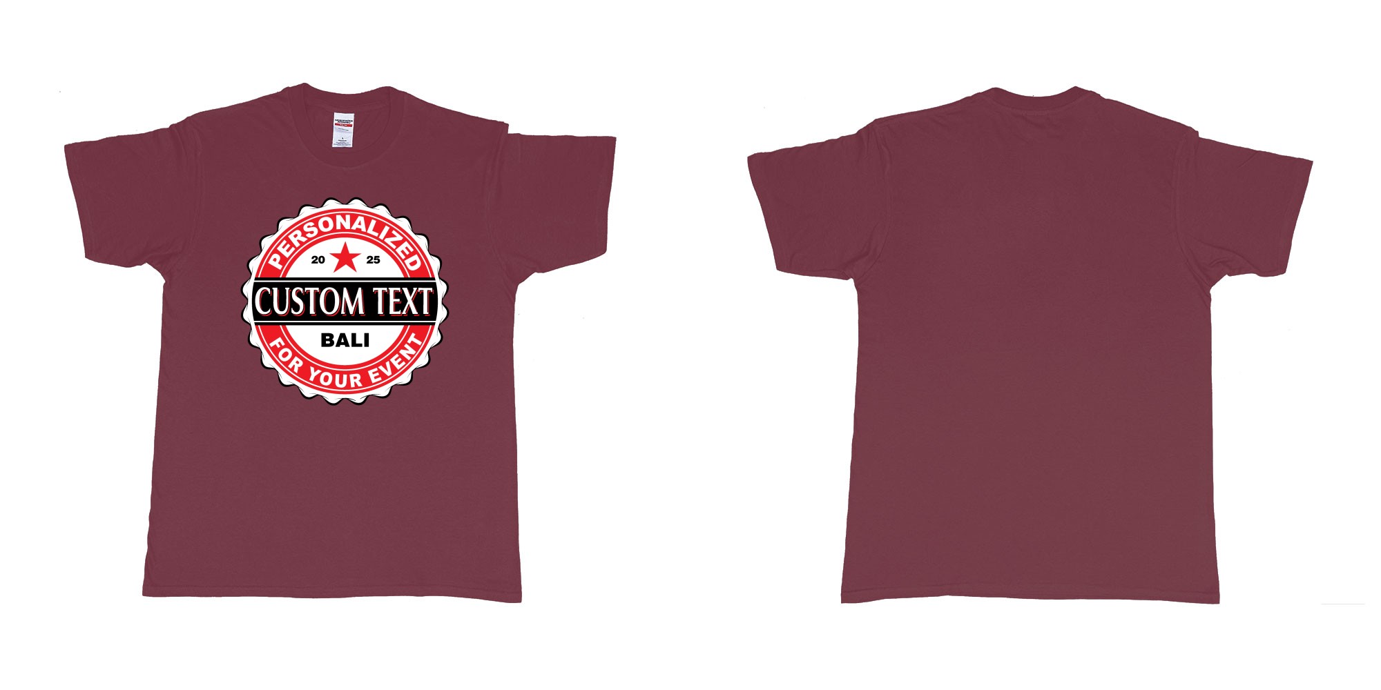 Custom tshirt design bintang beer better cap personalized own text design in fabric color marron choice your own text made in Bali by The Pirate Way