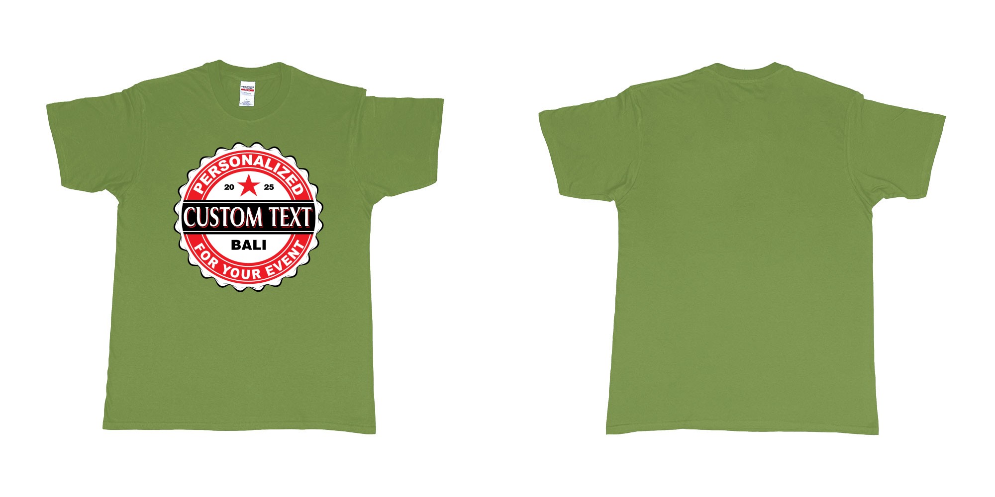Custom tshirt design bintang beer better cap personalized own text design in fabric color military-green choice your own text made in Bali by The Pirate Way
