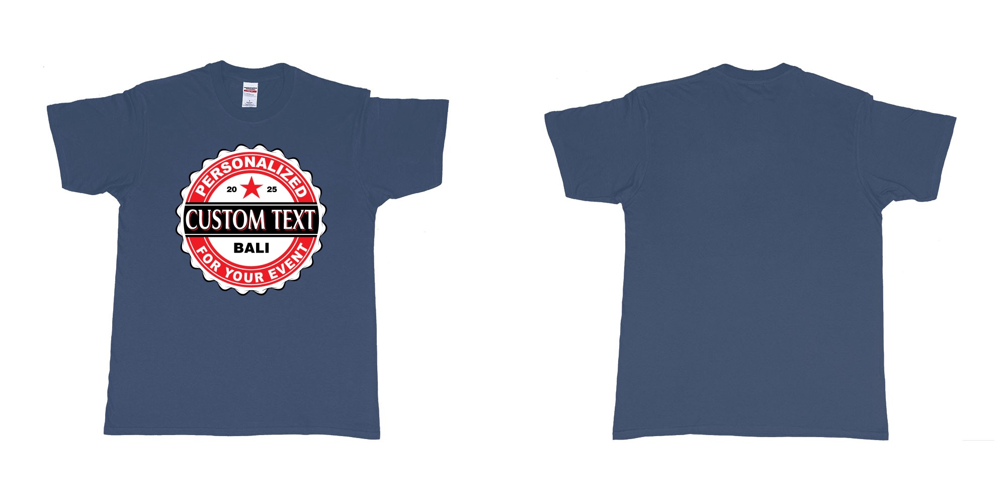 Custom tshirt design bintang beer better cap personalized own text design in fabric color navy choice your own text made in Bali by The Pirate Way