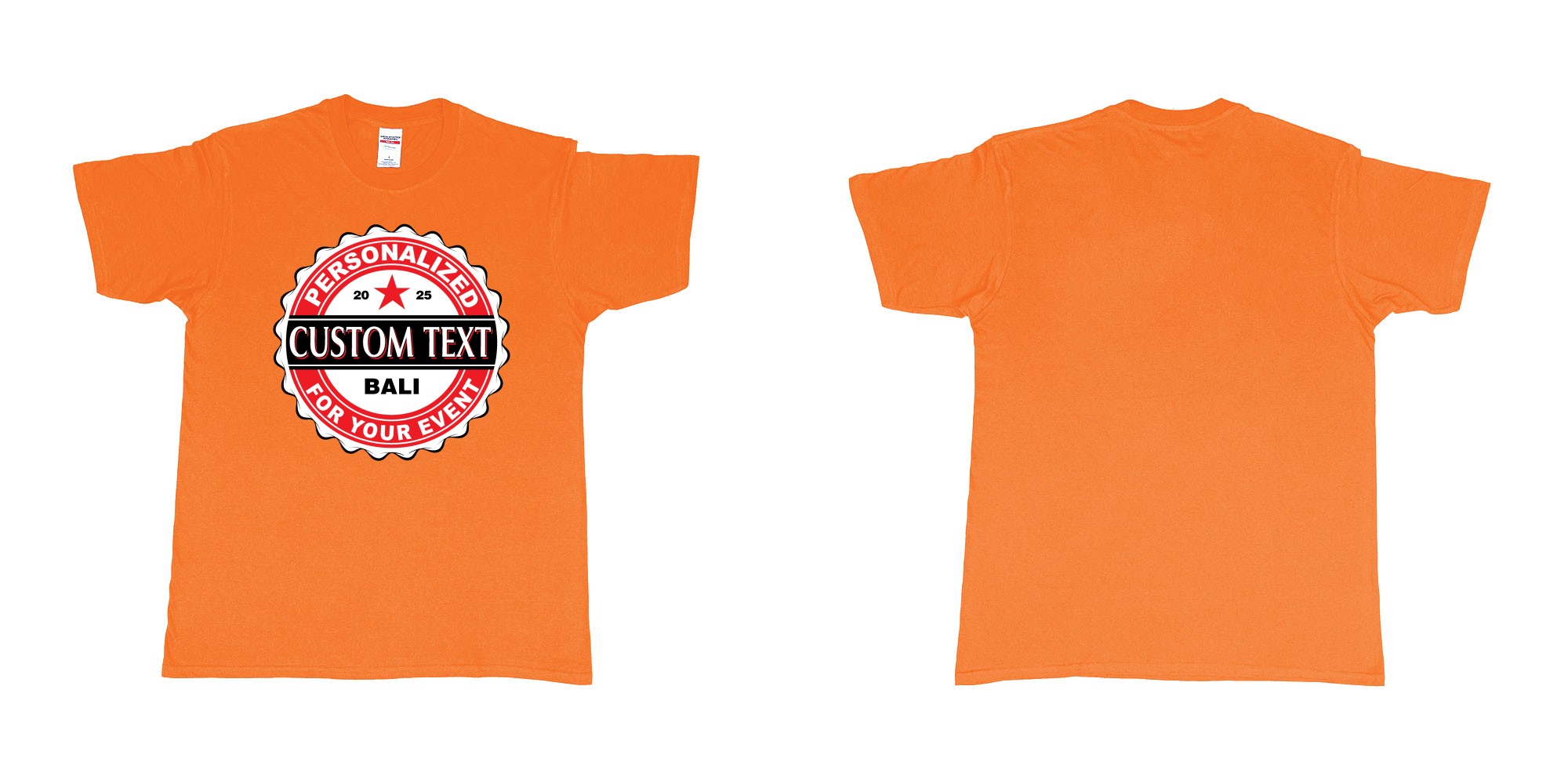Custom tshirt design bintang beer better cap personalized own text design in fabric color orange choice your own text made in Bali by The Pirate Way
