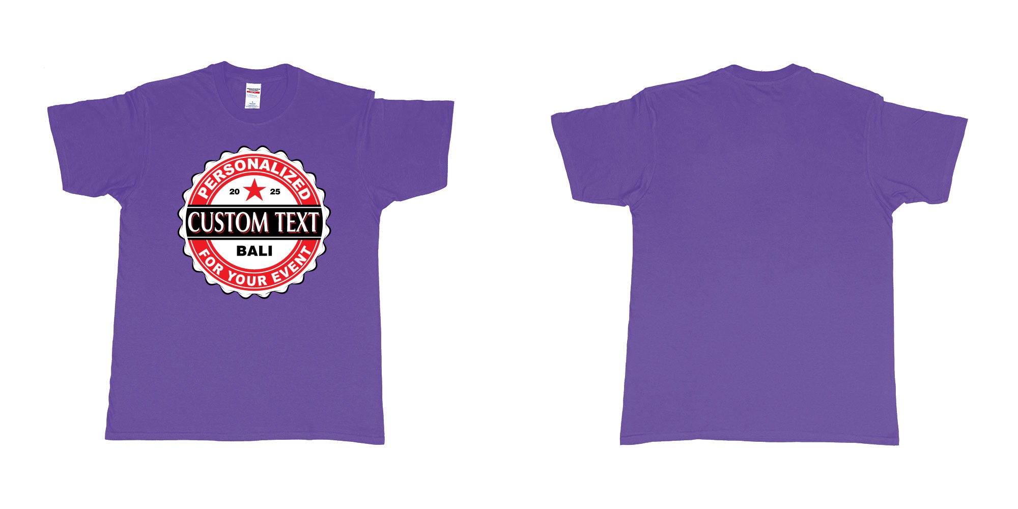 Custom tshirt design bintang beer better cap personalized own text design in fabric color purple choice your own text made in Bali by The Pirate Way