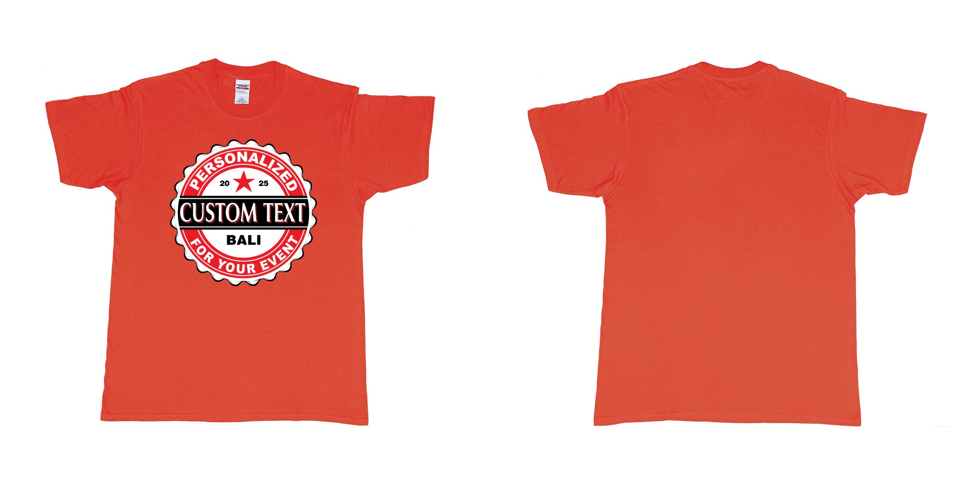 Custom tshirt design bintang beer better cap personalized own text design in fabric color red choice your own text made in Bali by The Pirate Way