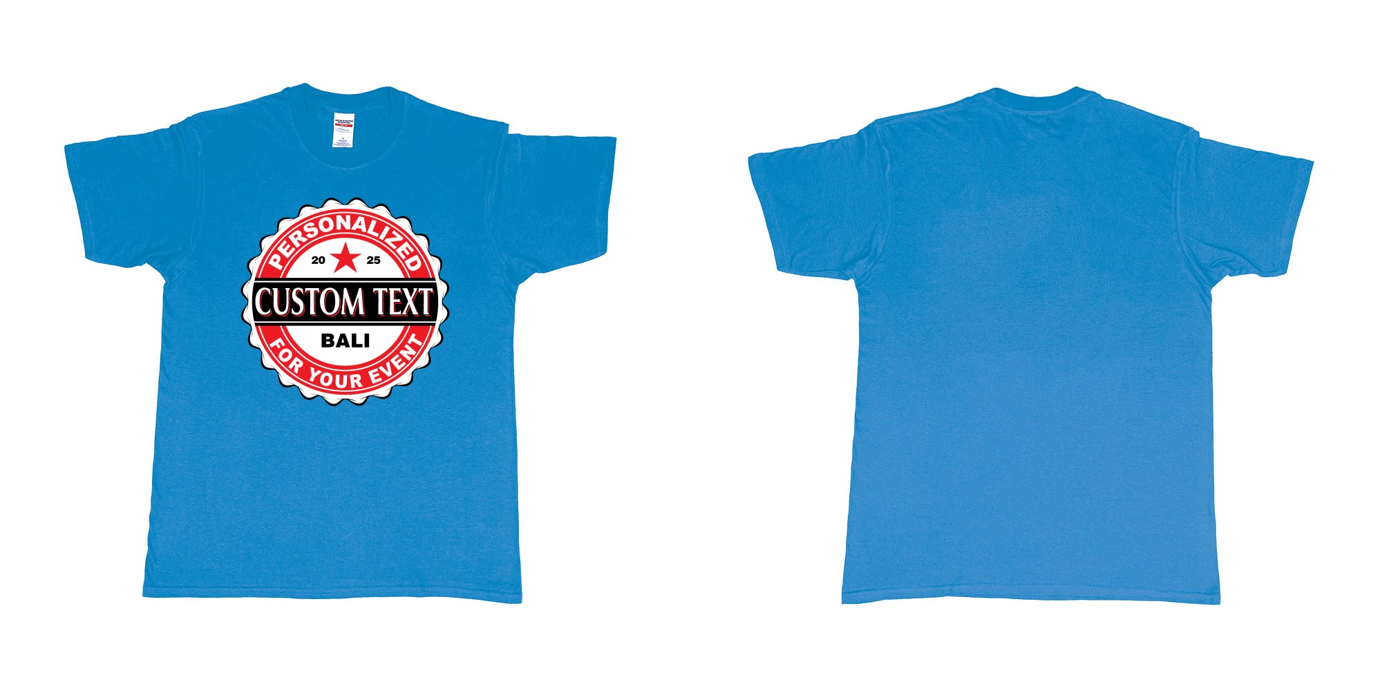 Custom tshirt design bintang beer better cap personalized own text design in fabric color sapphire choice your own text made in Bali by The Pirate Way