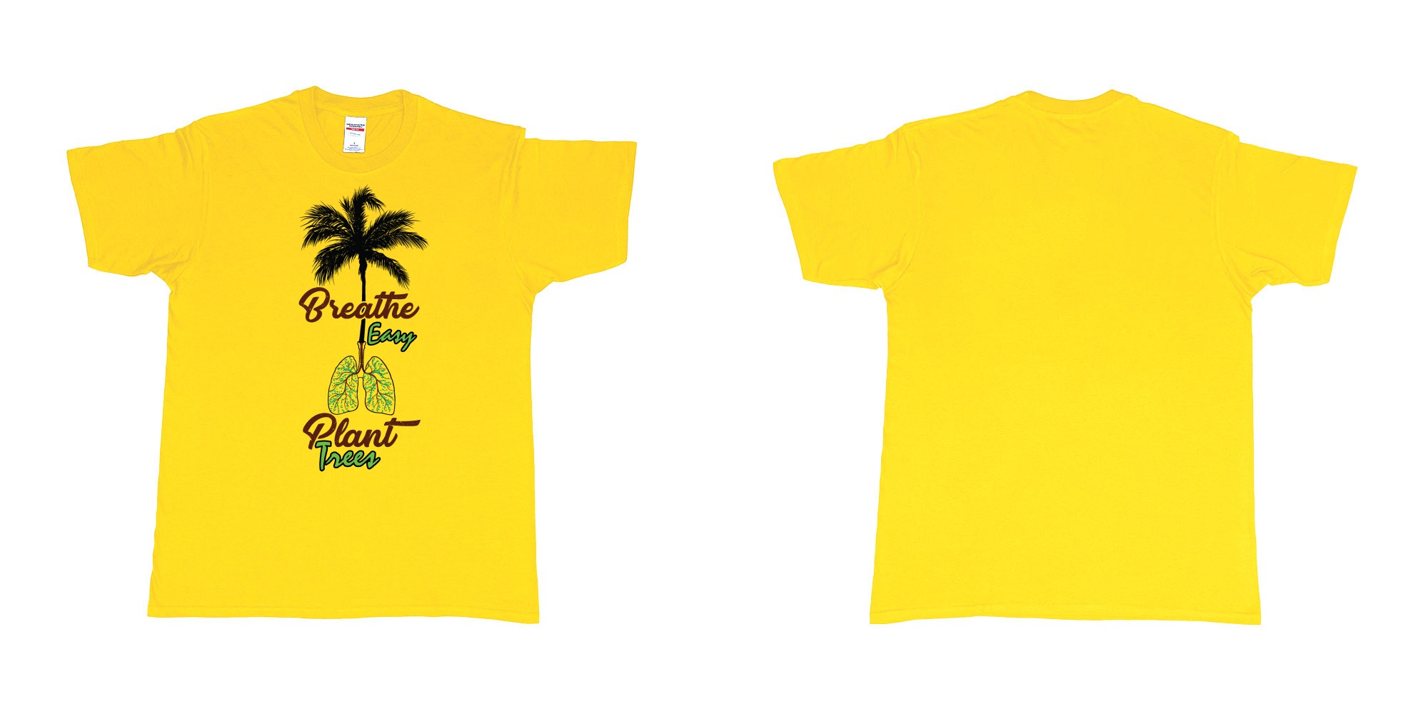 Custom tshirt design breathe easy and plant a tree for better air for everyone in fabric color daisy choice your own text made in Bali by The Pirate Way