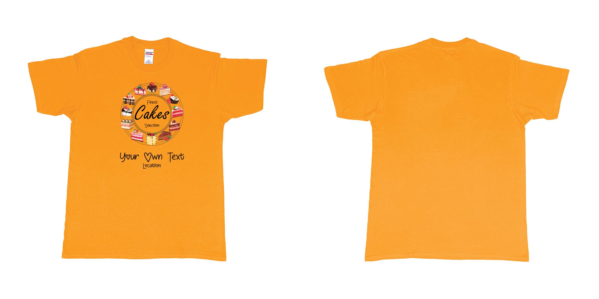 Custom tshirt design cakes oclock finest selection your own text in fabric color gold choice your own text made in Bali by The Pirate Way
