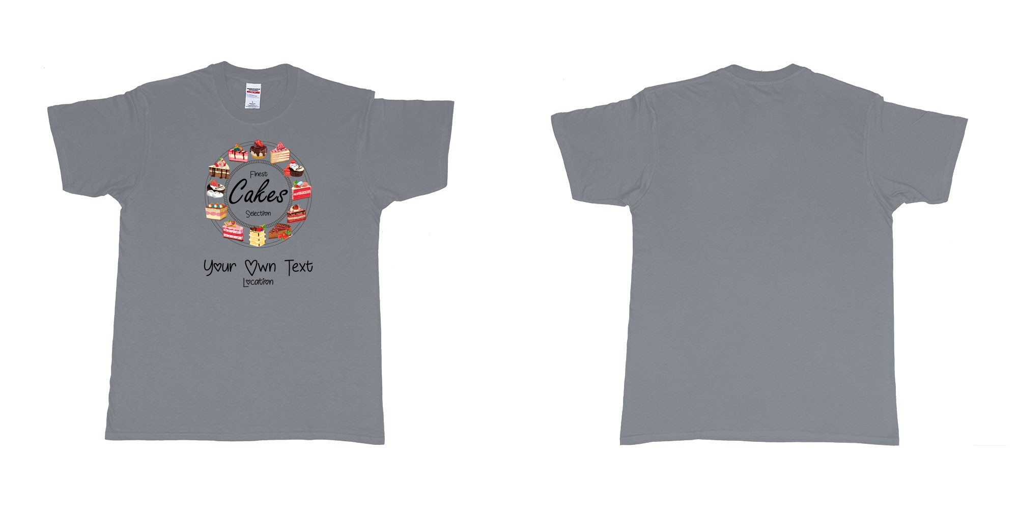 Custom tshirt design cakes oclock finest selection your own text in fabric color misty choice your own text made in Bali by The Pirate Way