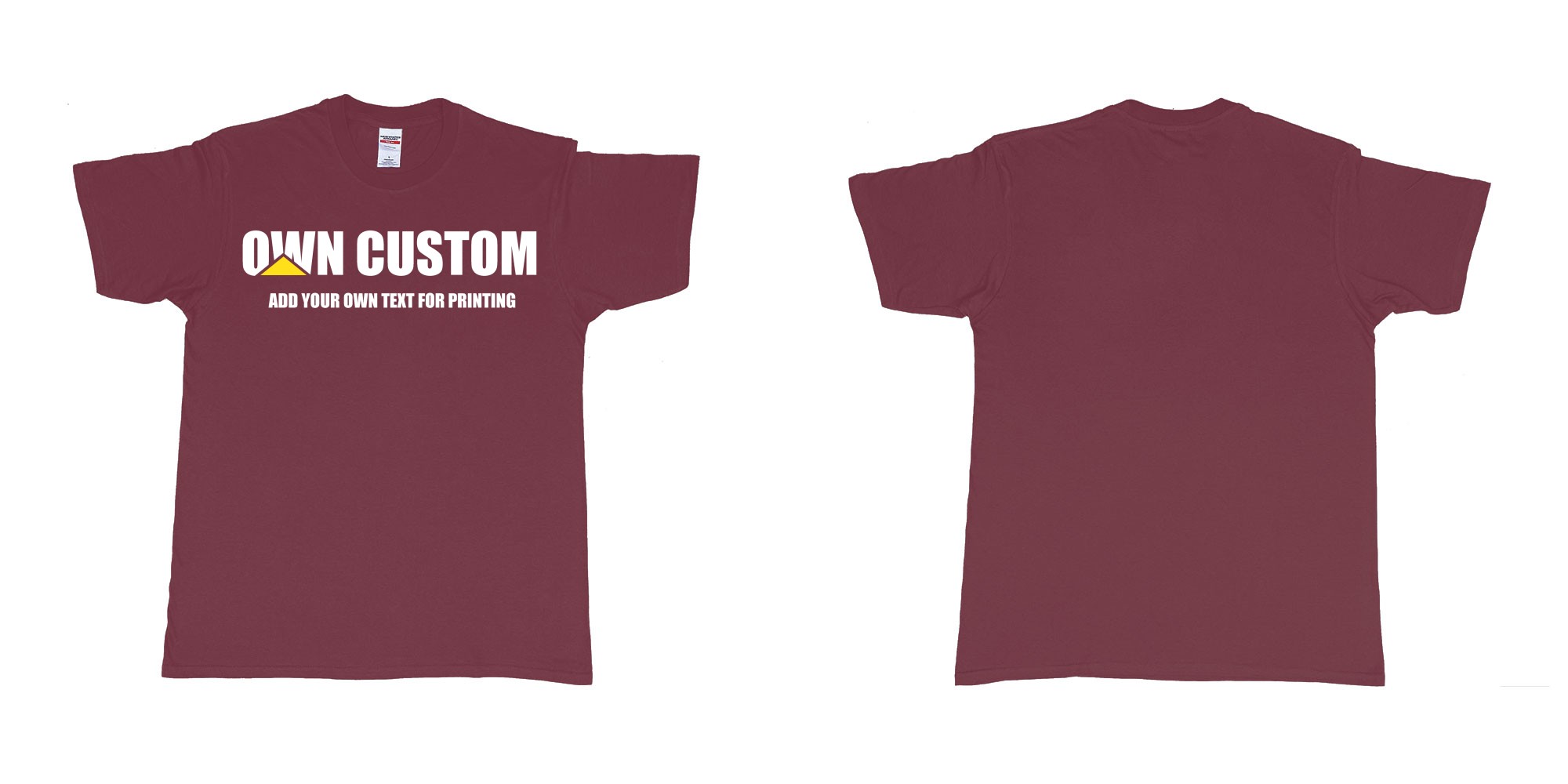 Custom tshirt design caterpillar inc logo custom text printing shirt in fabric color marron choice your own text made in Bali by The Pirate Way