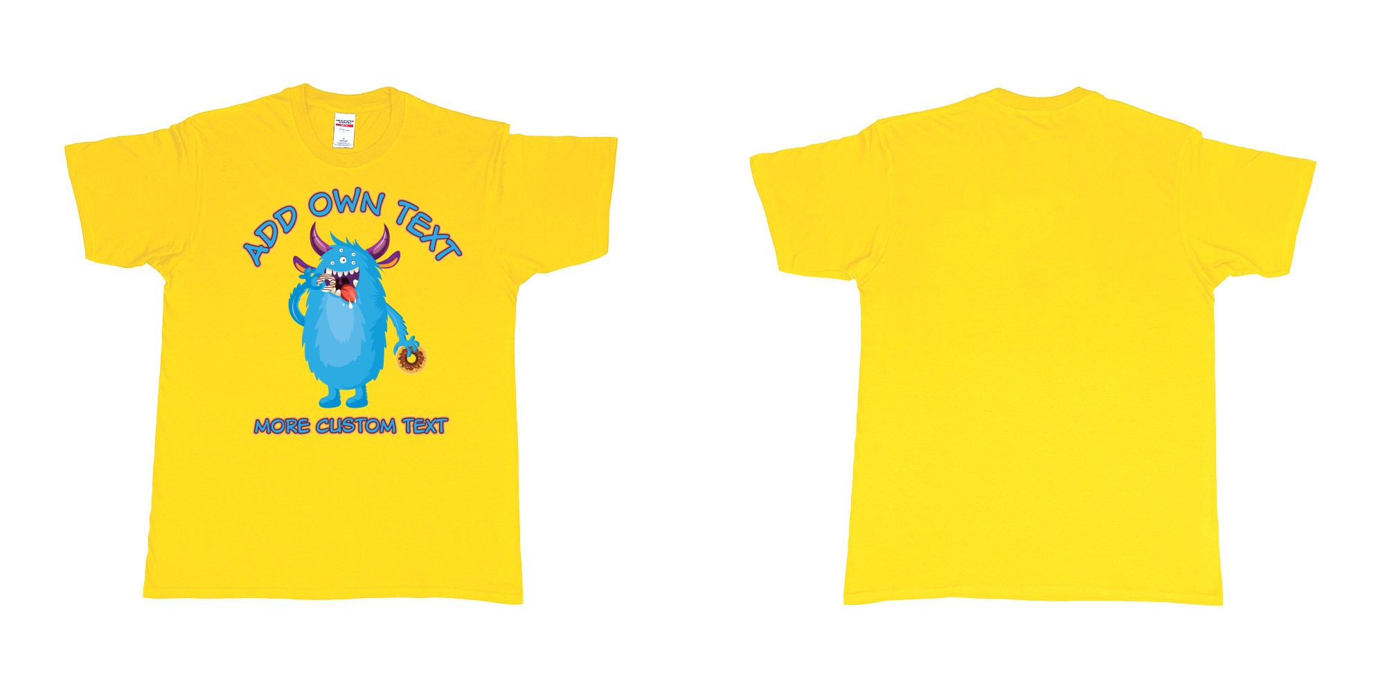 Custom tshirt design dojo monsters blue add your own custom text in fabric color daisy choice your own text made in Bali by The Pirate Way
