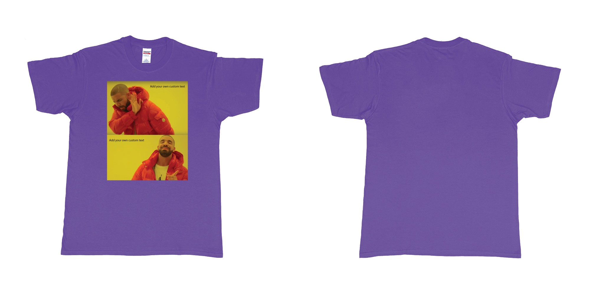 Custom tshirt design drake hotline bling custom things you like love hate dont want in fabric color purple choice your own text made in Bali by The Pirate Way
