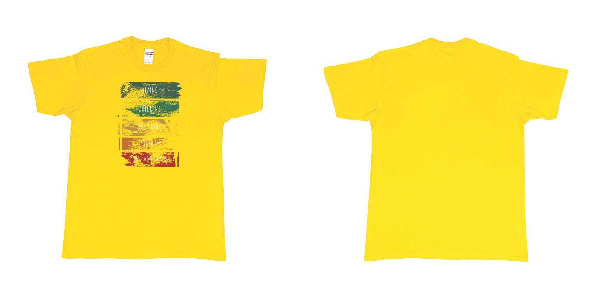 Custom tshirt design drift wood with palms trees and own custom text silk screen printing bali in fabric color daisy choice your own text made in Bali by The Pirate Way