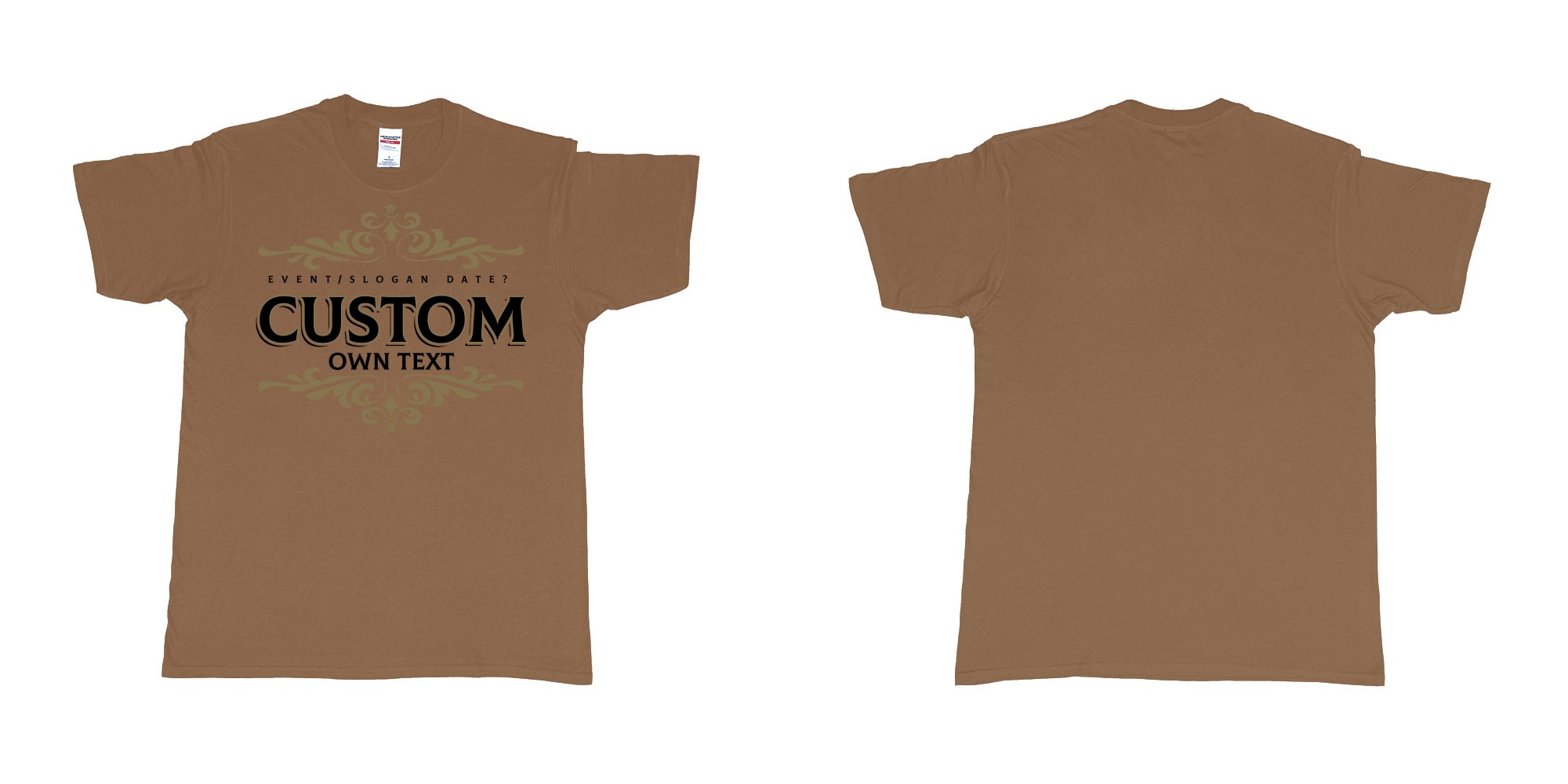 Custom tshirt design el diamante del cielo tequila elegant logo in fabric color chestnut choice your own text made in Bali by The Pirate Way