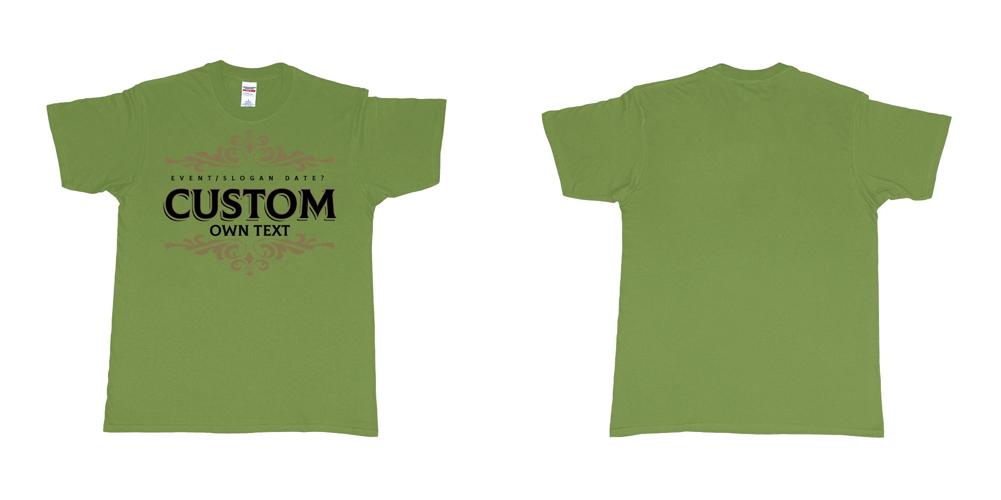 Custom tshirt design el diamante del cielo tequila elegant logo in fabric color military-green choice your own text made in Bali by The Pirate Way
