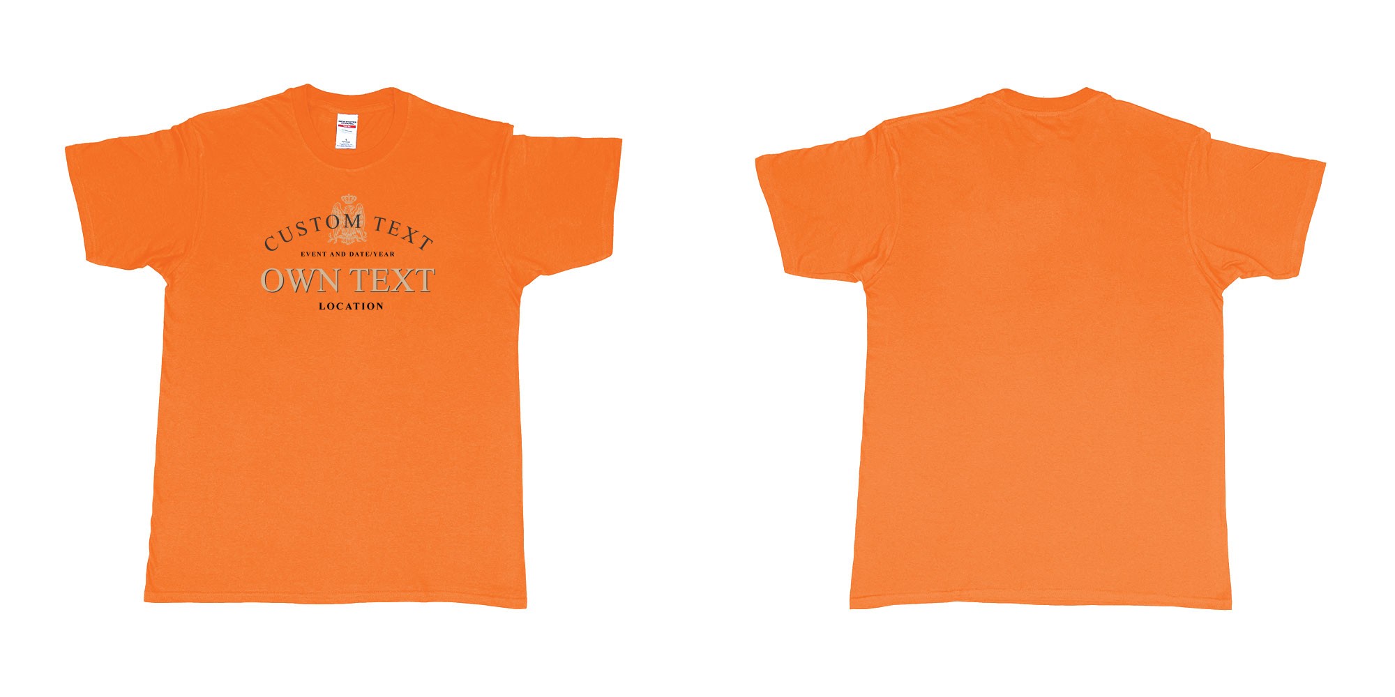 Custom tshirt design gh mumm cordon rouge champagne custom event in fabric color orange choice your own text made in Bali by The Pirate Way