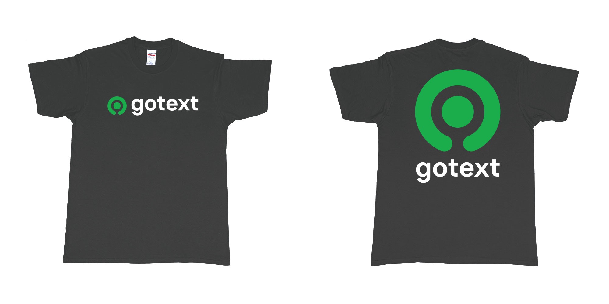 Custom tshirt design gojek logo go custom text tshirt printing bali in fabric color black choice your own text made in Bali by The Pirate Way