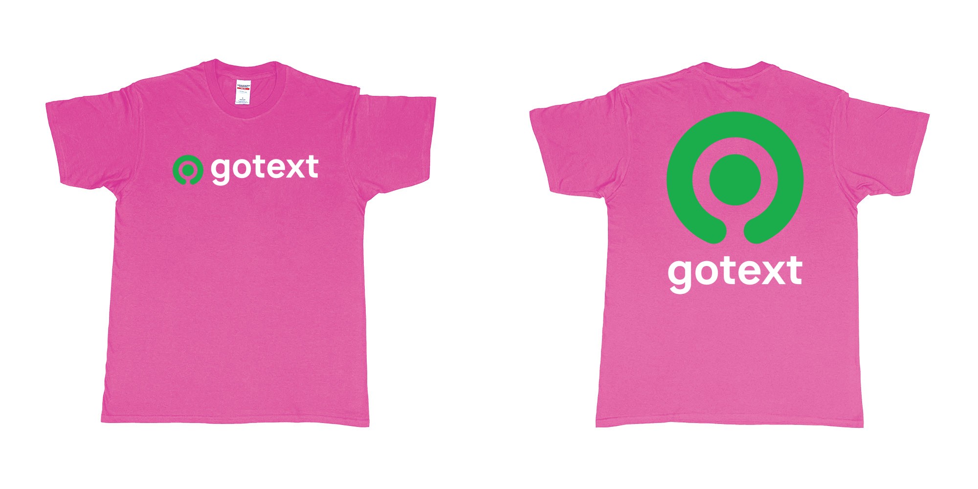 Custom tshirt design gojek logo go custom text tshirt printing bali in fabric color heliconia choice your own text made in Bali by The Pirate Way