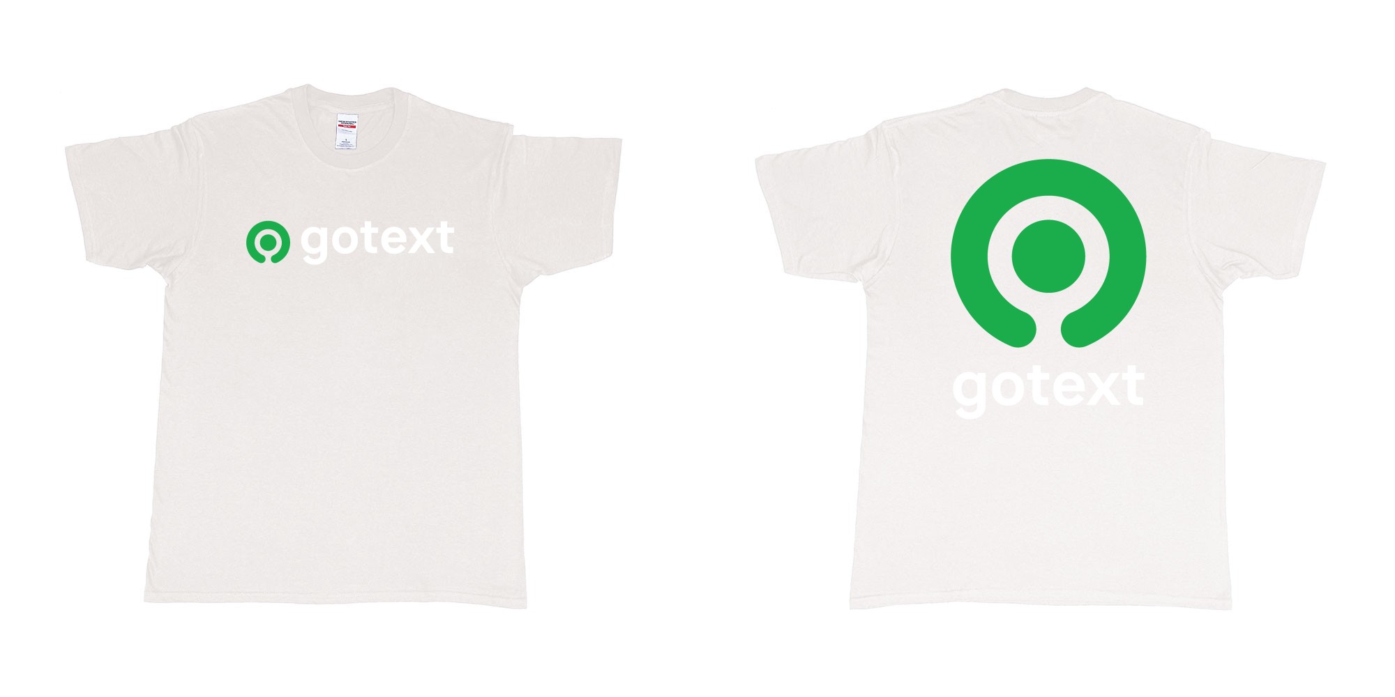 Custom tshirt design gojek logo go custom text tshirt printing bali in fabric color white choice your own text made in Bali by The Pirate Way