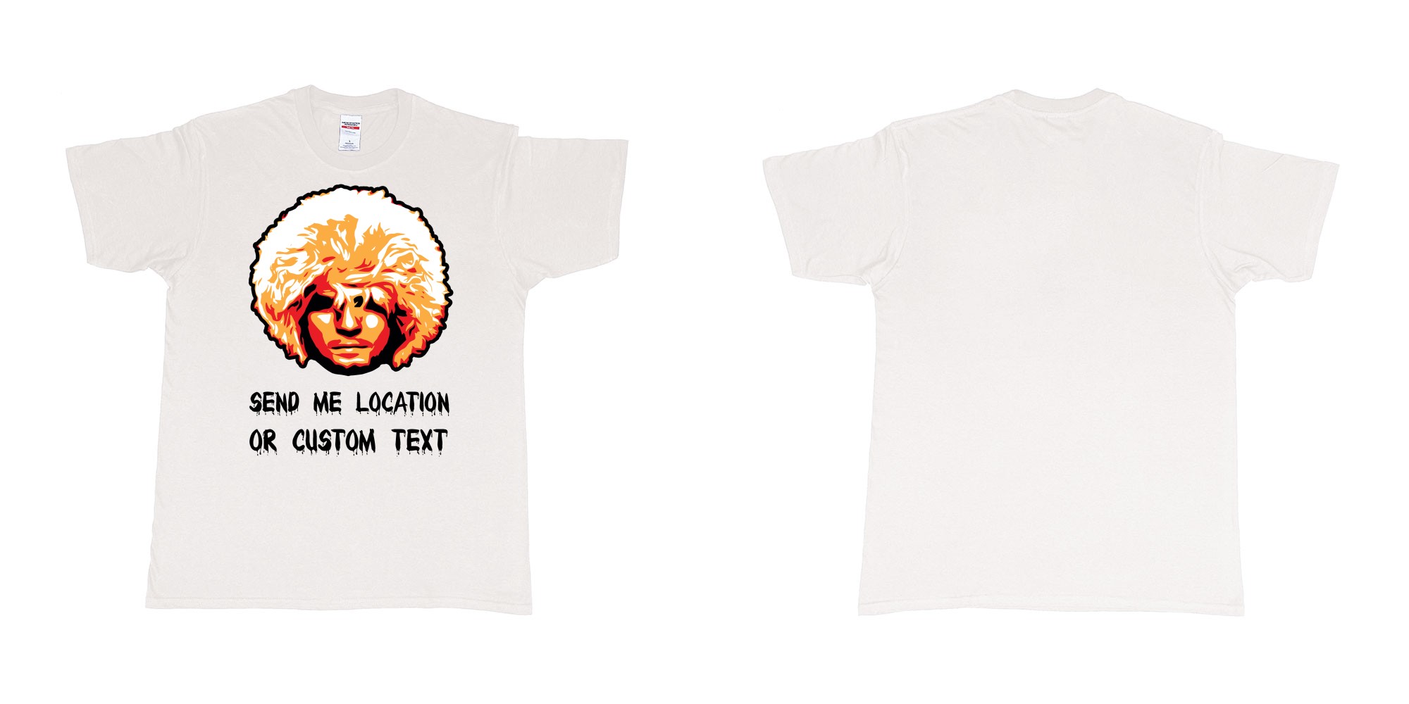 Custom tshirt design khabib nurmagomedov send me location ufc in fabric color white choice your own text made in Bali by The Pirate Way