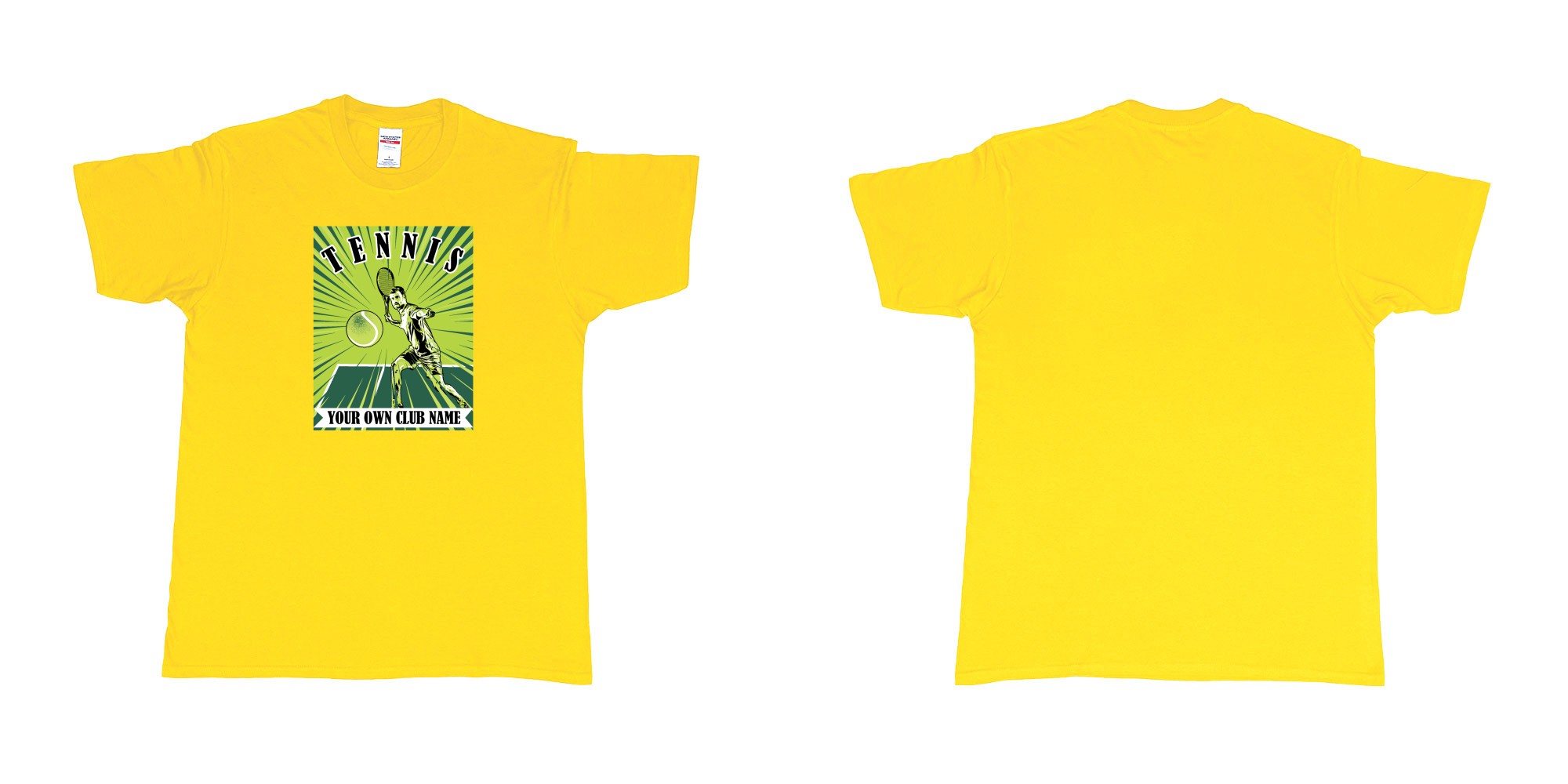 Custom tshirt design manga ace tennis player with speed lines and own customizable club name print bali in fabric color daisy choice your own text made in Bali by The Pirate Way