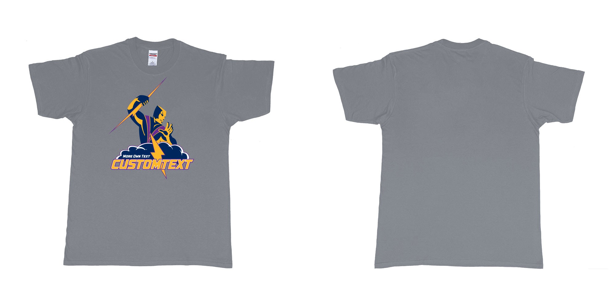Custom tshirt design melbourne storm nrl national rugby league custom teeshirt in fabric color misty choice your own text made in Bali by The Pirate Way