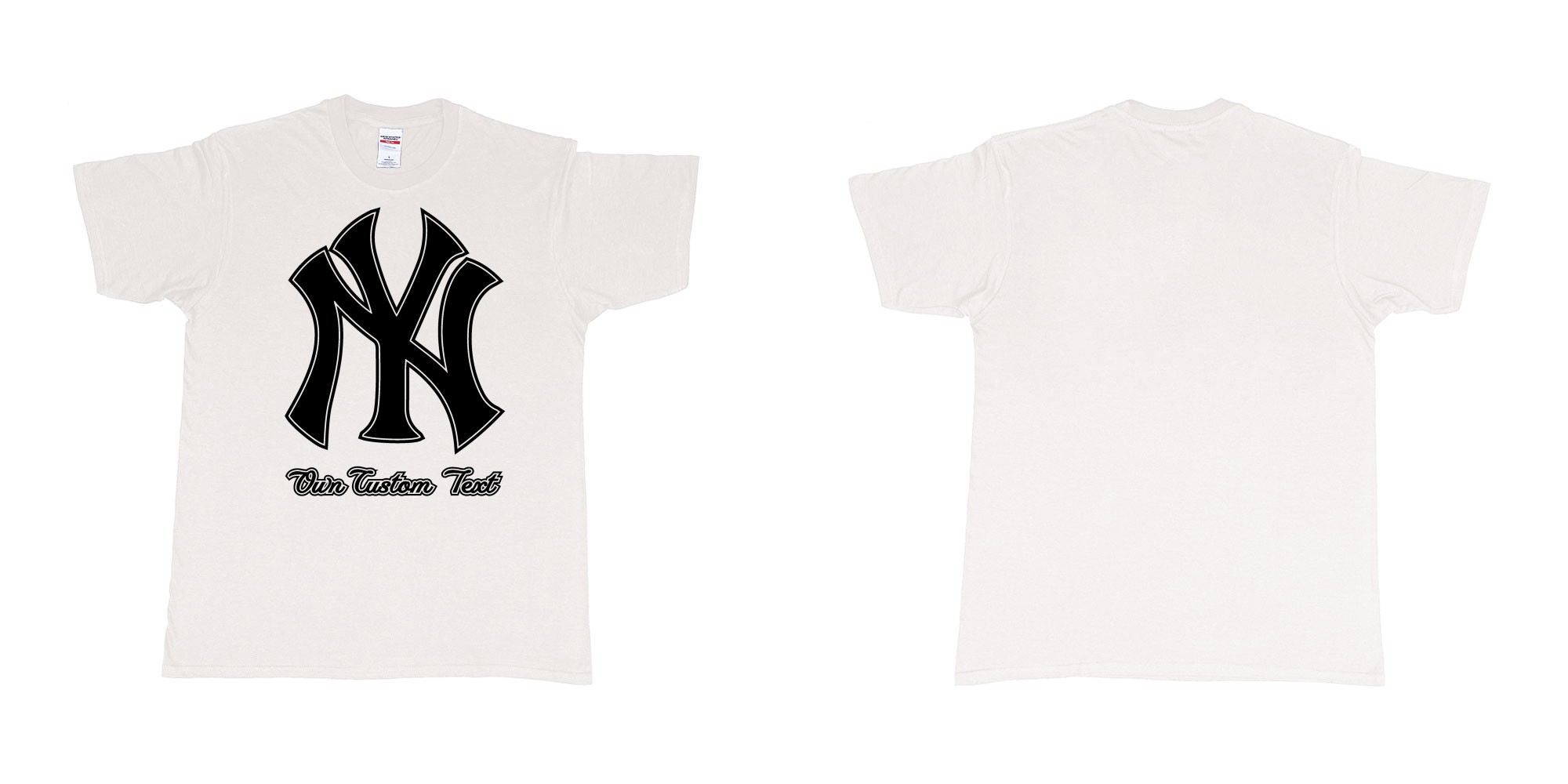 Custom tshirt design new york yankees baseball team custom design in fabric color white choice your own text made in Bali by The Pirate Way