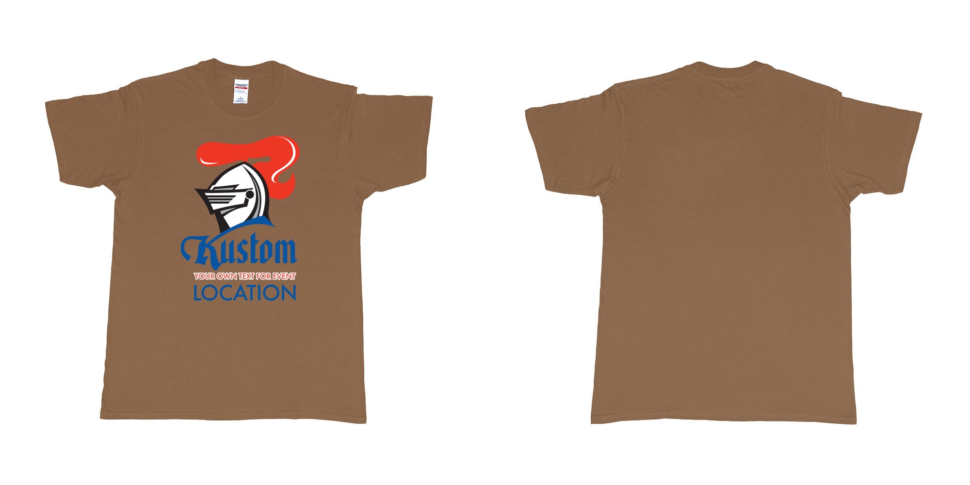 Custom tshirt design newcastle knights rugby league team custom event teeshirt in fabric color chestnut choice your own text made in Bali by The Pirate Way