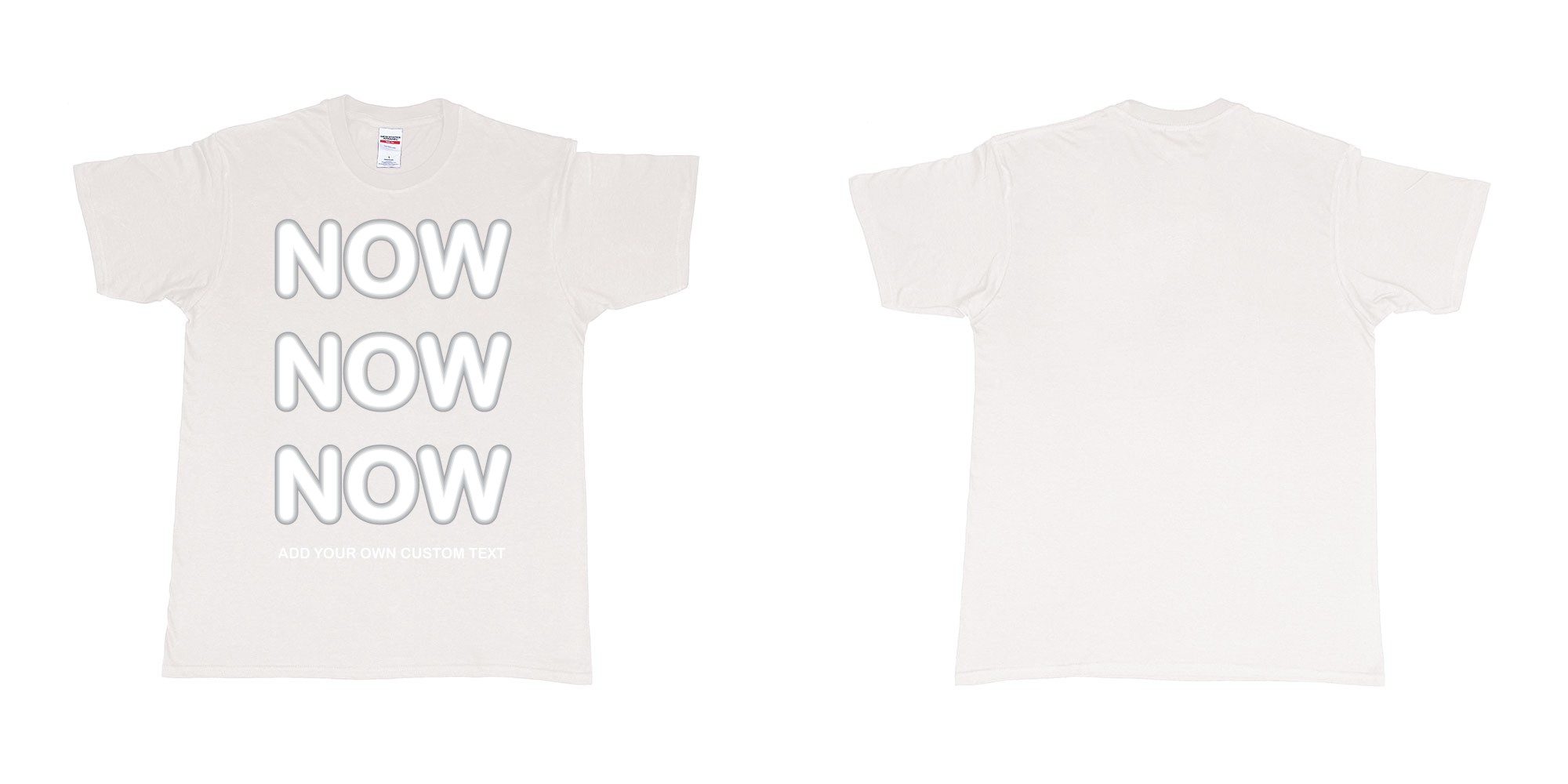 Custom tshirt design now now now add custom text tees in fabric color white choice your own text made in Bali by The Pirate Way
