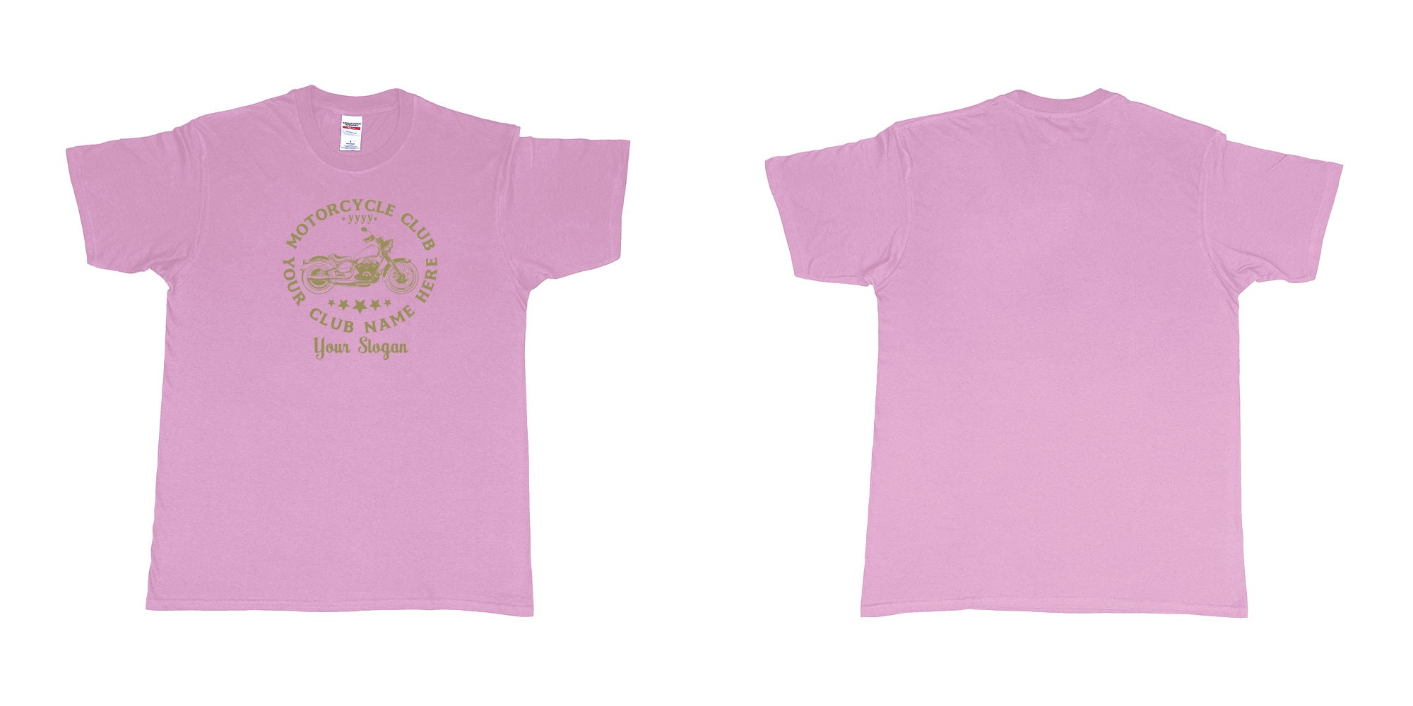 Custom tshirt design old bike motor bike club in fabric color light-pink choice your own text made in Bali by The Pirate Way
