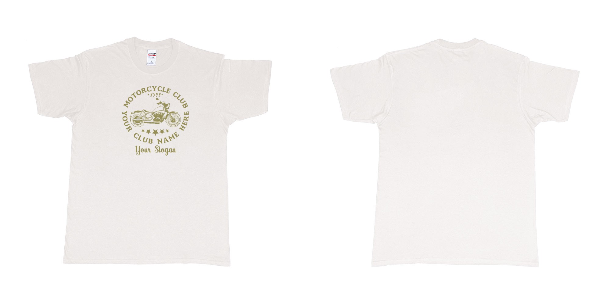Custom tshirt design old bike motor bike club in fabric color white choice your own text made in Bali by The Pirate Way