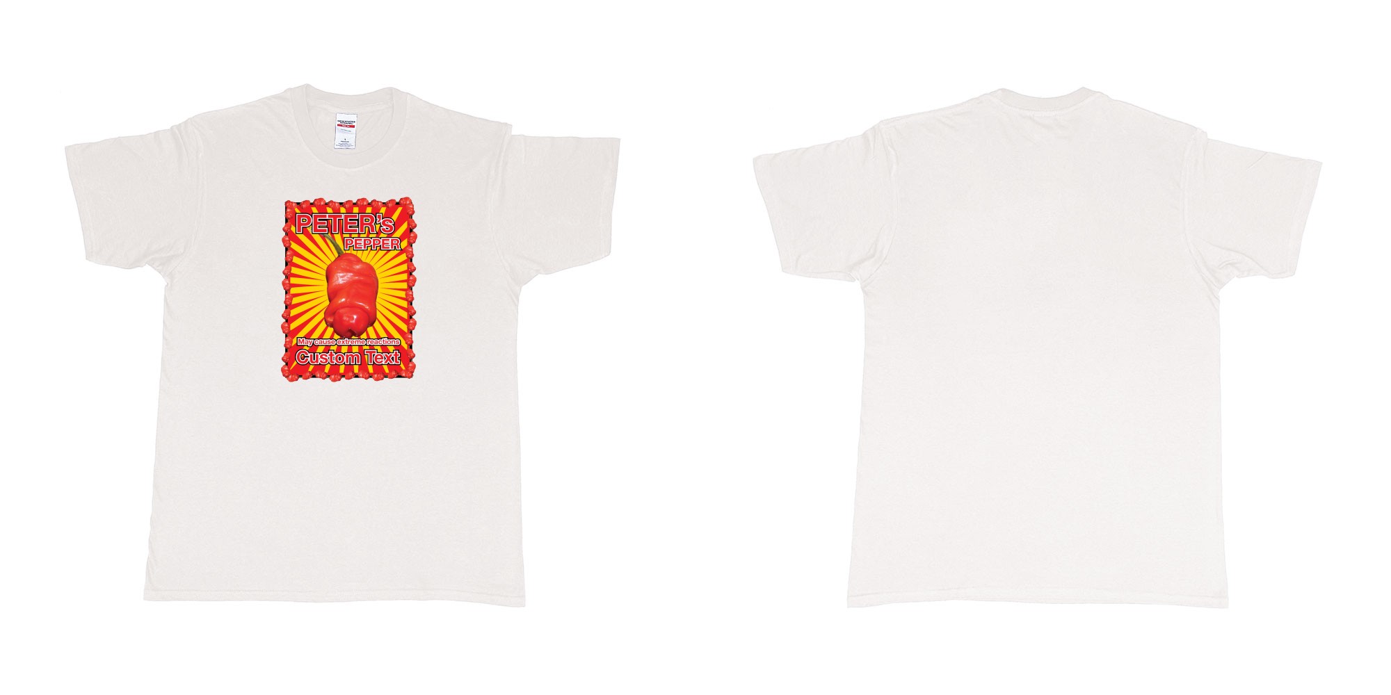Custom tshirt design peters pepper custom text print in fabric color white choice your own text made in Bali by The Pirate Way