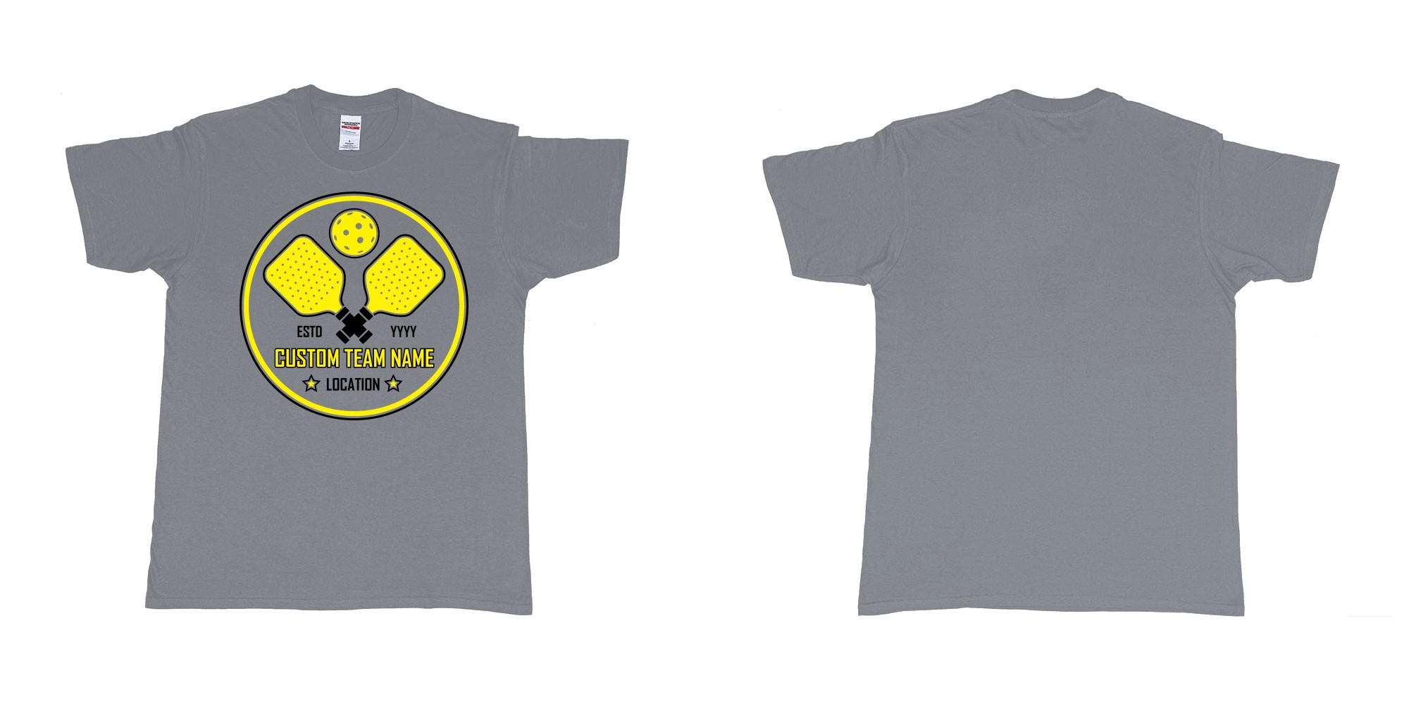 Custom tshirt design pickleball club team own custom design print bali in fabric color misty choice your own text made in Bali by The Pirate Way