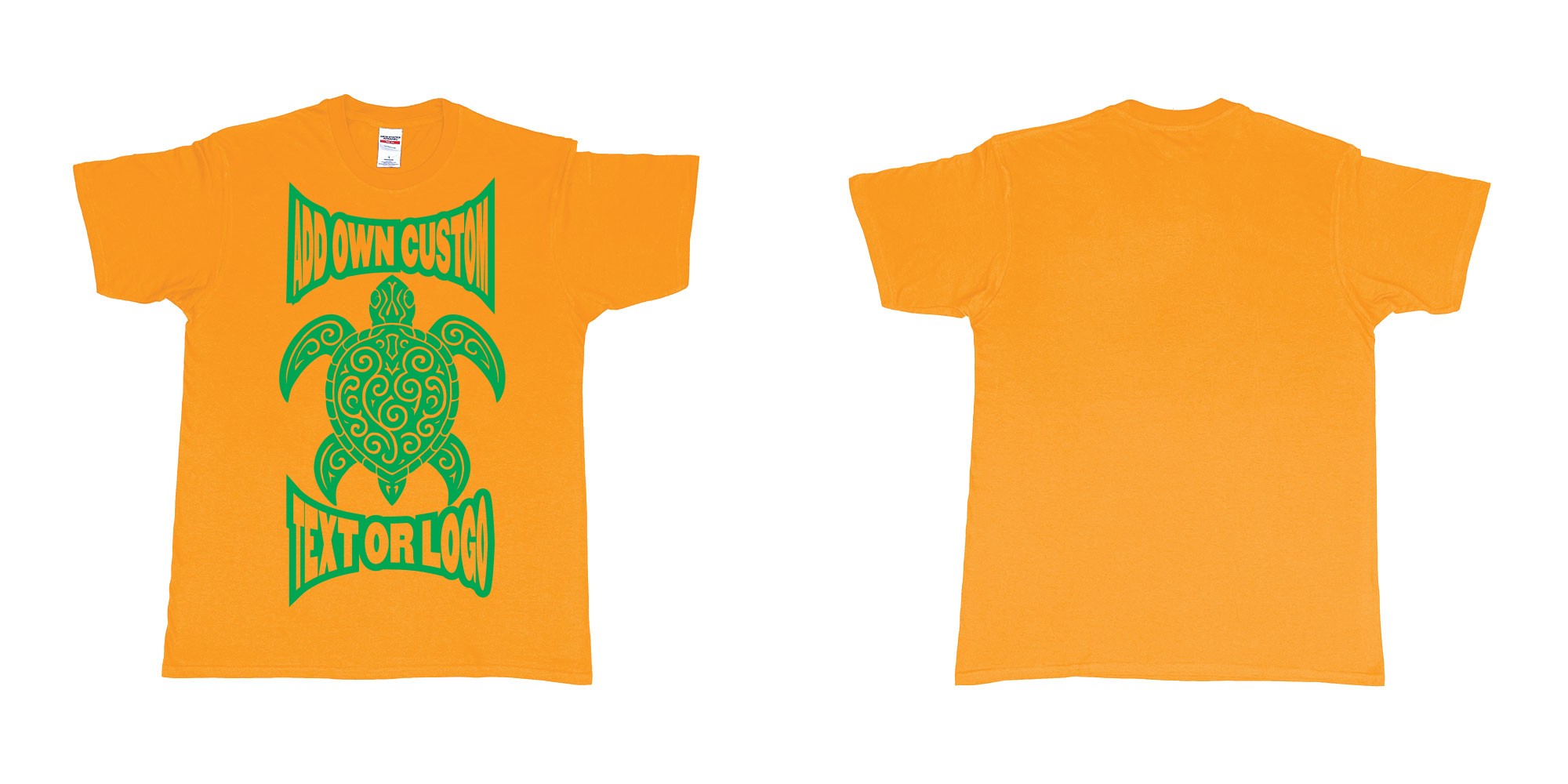 Custom tshirt design print turtle tribal add own custom text or logo bali design in fabric color gold choice your own text made in Bali by The Pirate Way